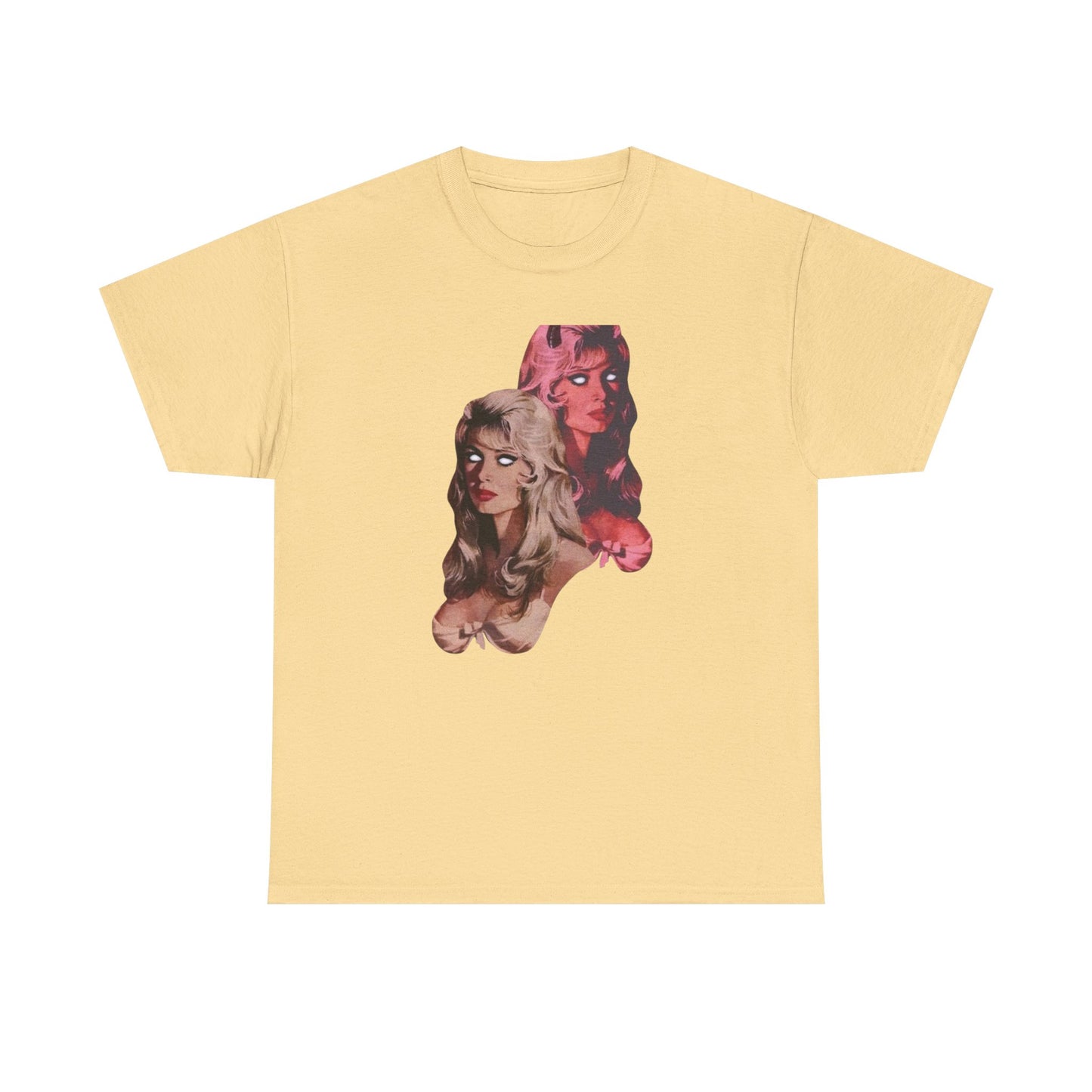 Blonde Model Eyes Vintage Graphic T-Shirt Women's Heavy Comfy Cotton Tee