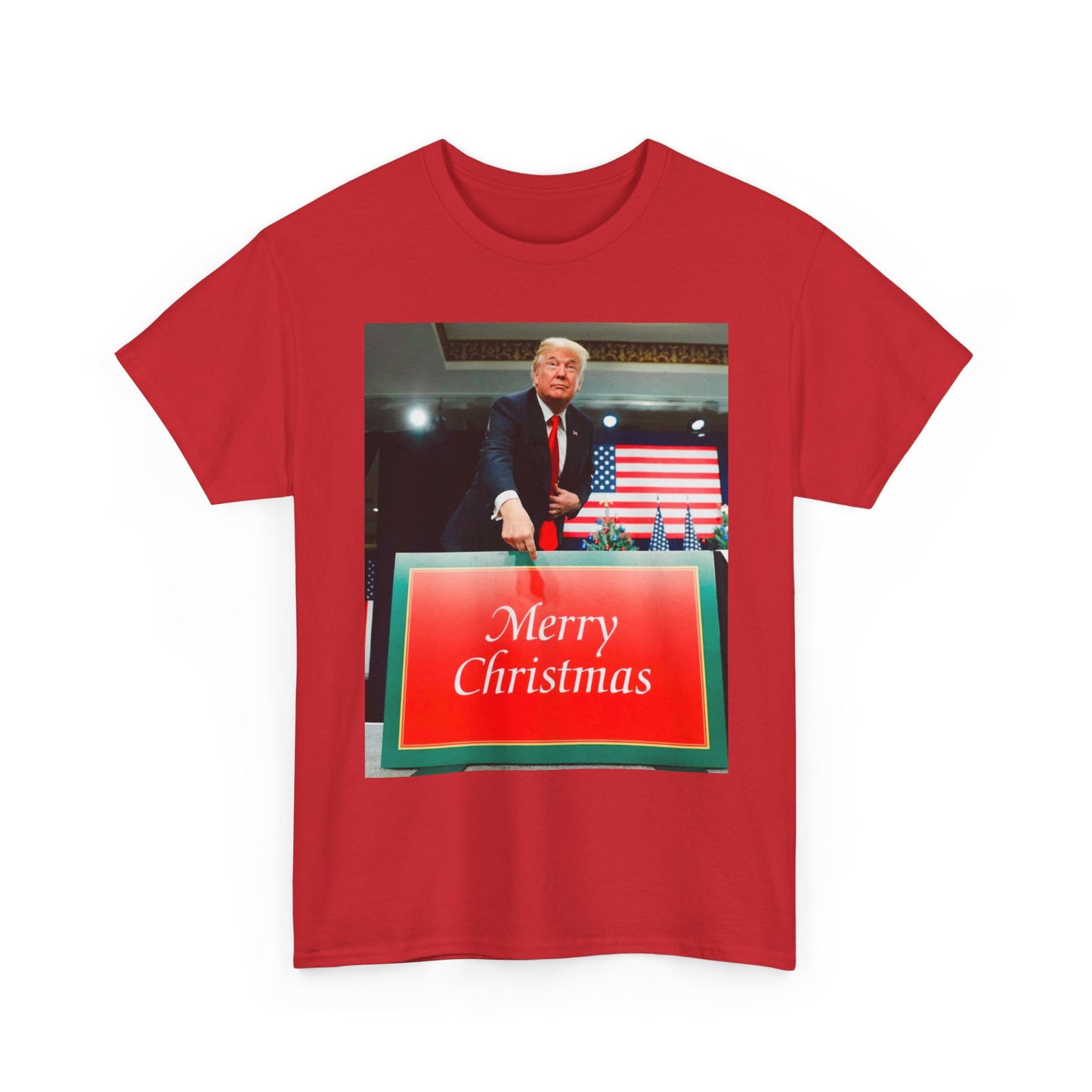 Trump Merry Christmas T Shirt Funny Holidays Graphic Unisex Heavy Cotton Tee3