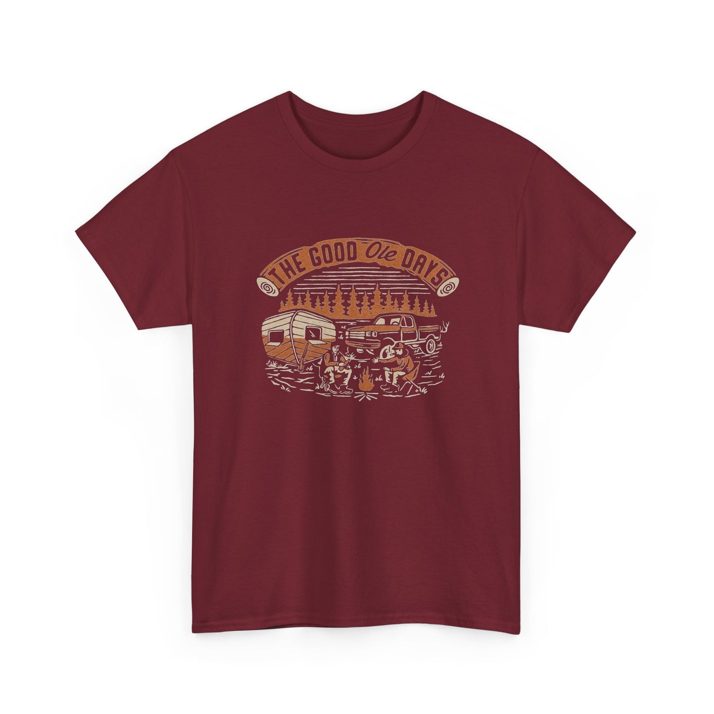 The Good Ole Days Camping Outdoors Graphic T Shirt Unisex Heavy Cotton Tee