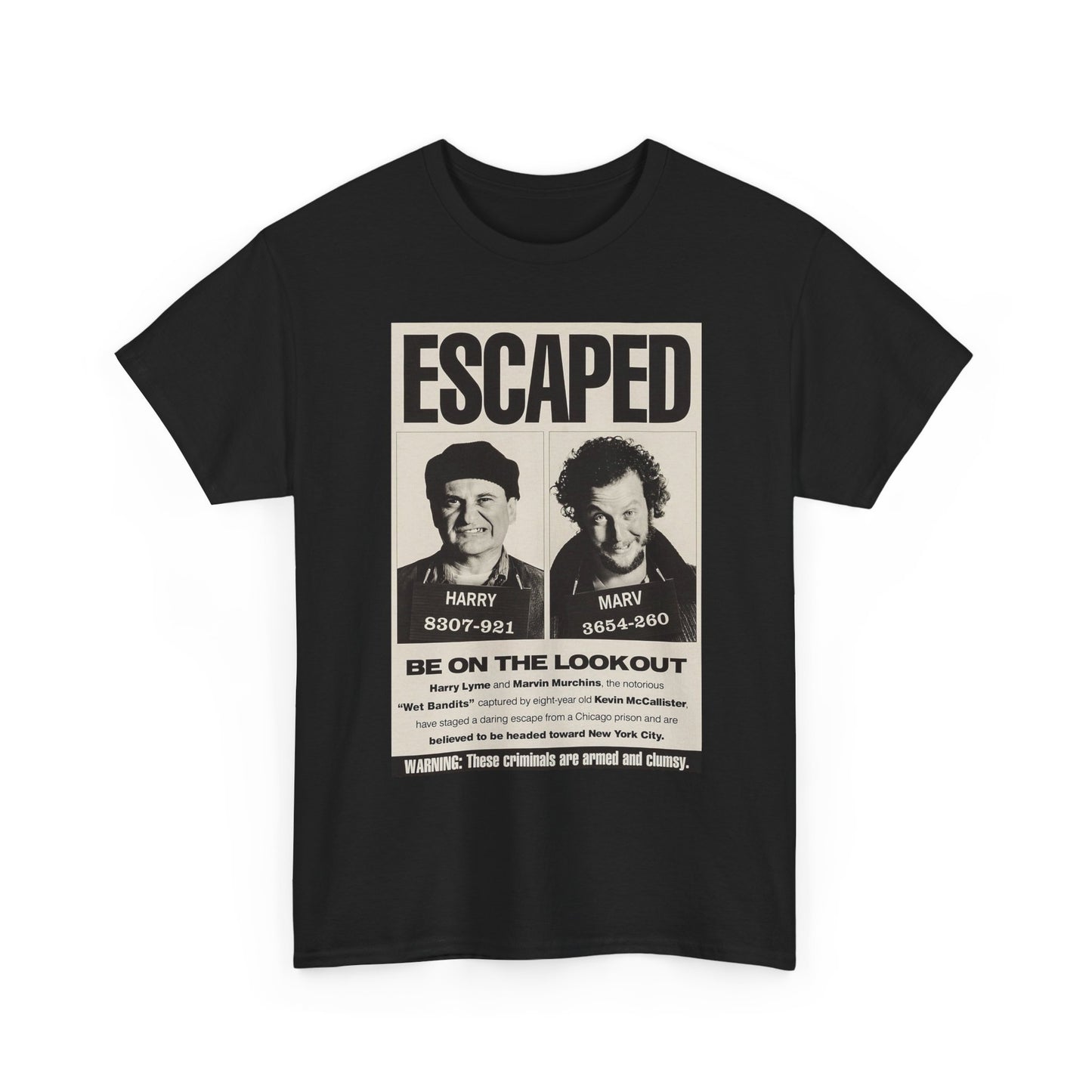 Escaped Poster Graphic T Shirt Home Alone Christmas Funny Holidays Tee