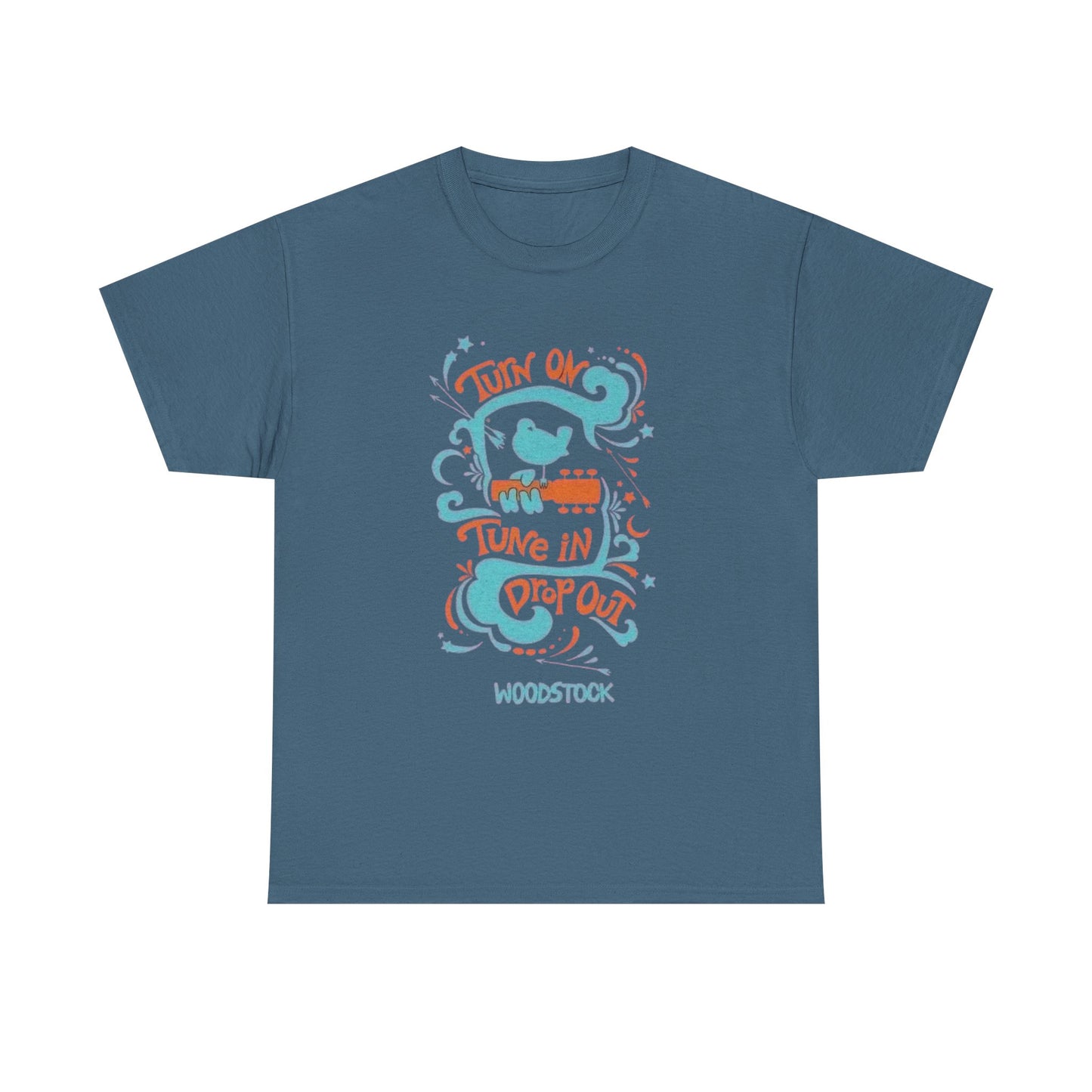 Tune In Woodstock Festival Graphic T-Shirt Cotton Tee New Gift Vintage