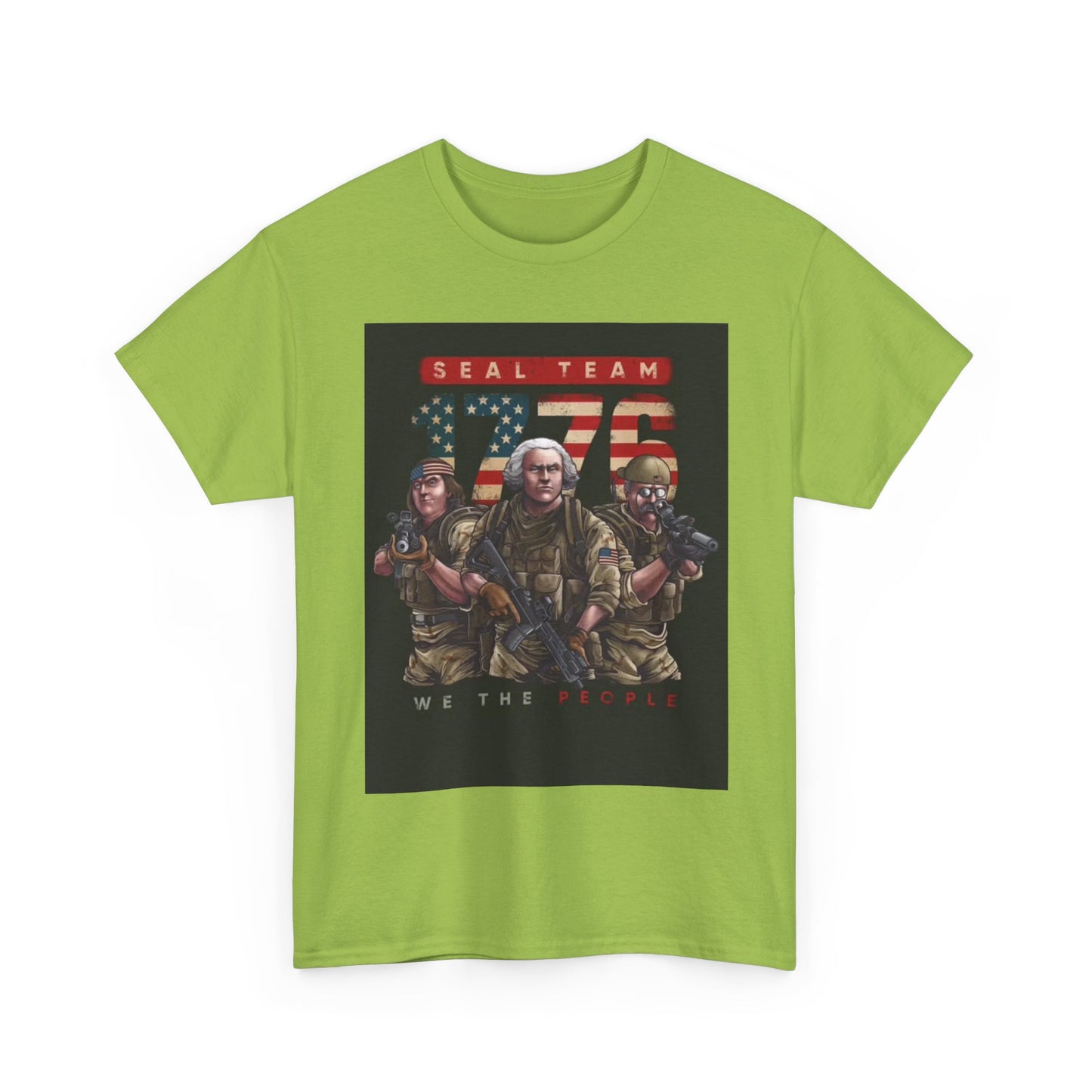 Navy Seals Team Tshirt 1776 America July 4th Flag Unisex Heavy Cotton Tee