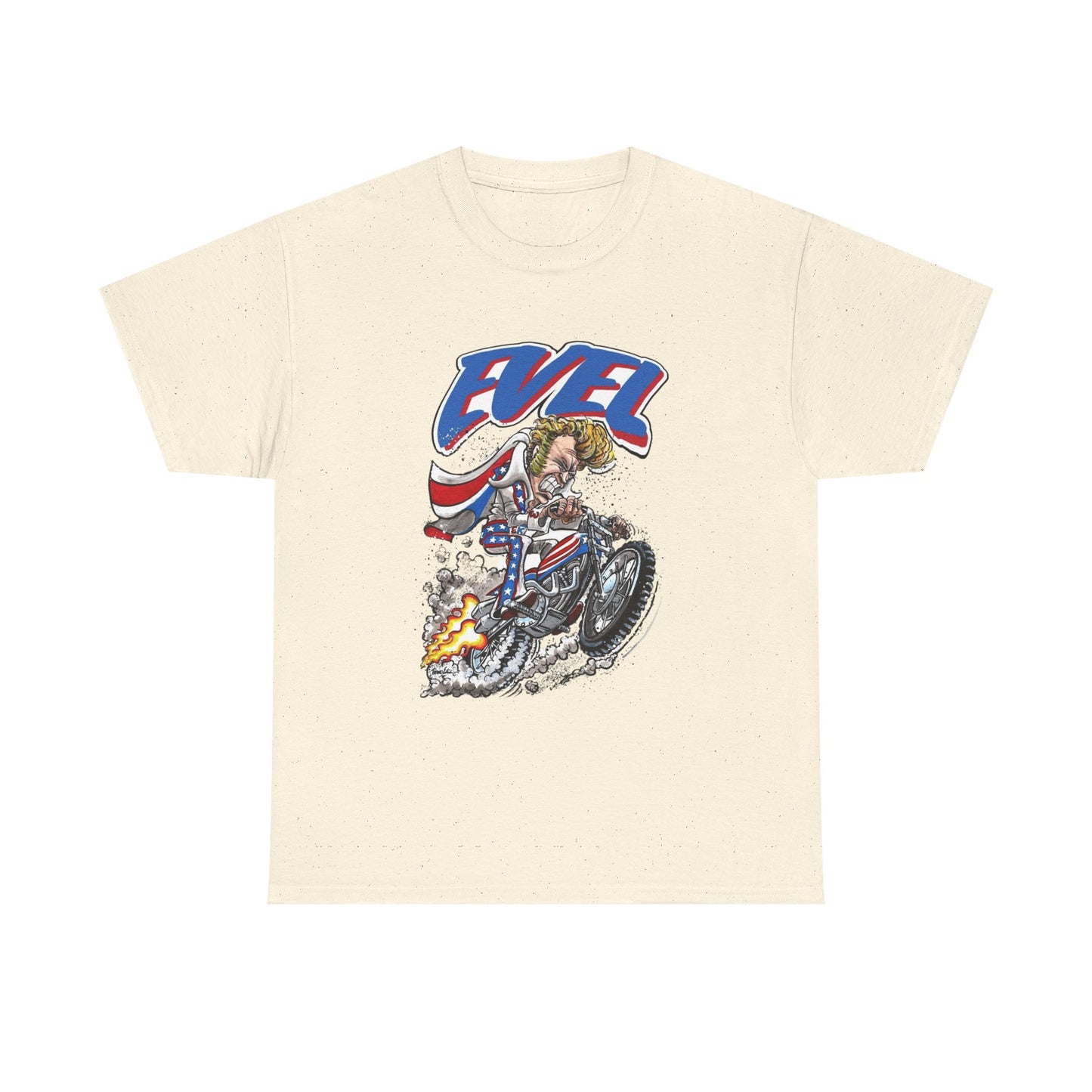 Evel Knievel Retro Graphic Motorcycles T Shirt ALL SIZES Tee Unisex Heavy Cotton