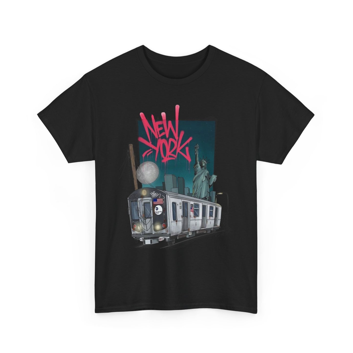 New York Subway Car Graphic T-Shirt Unisex Heavy Cotton Tee NEW