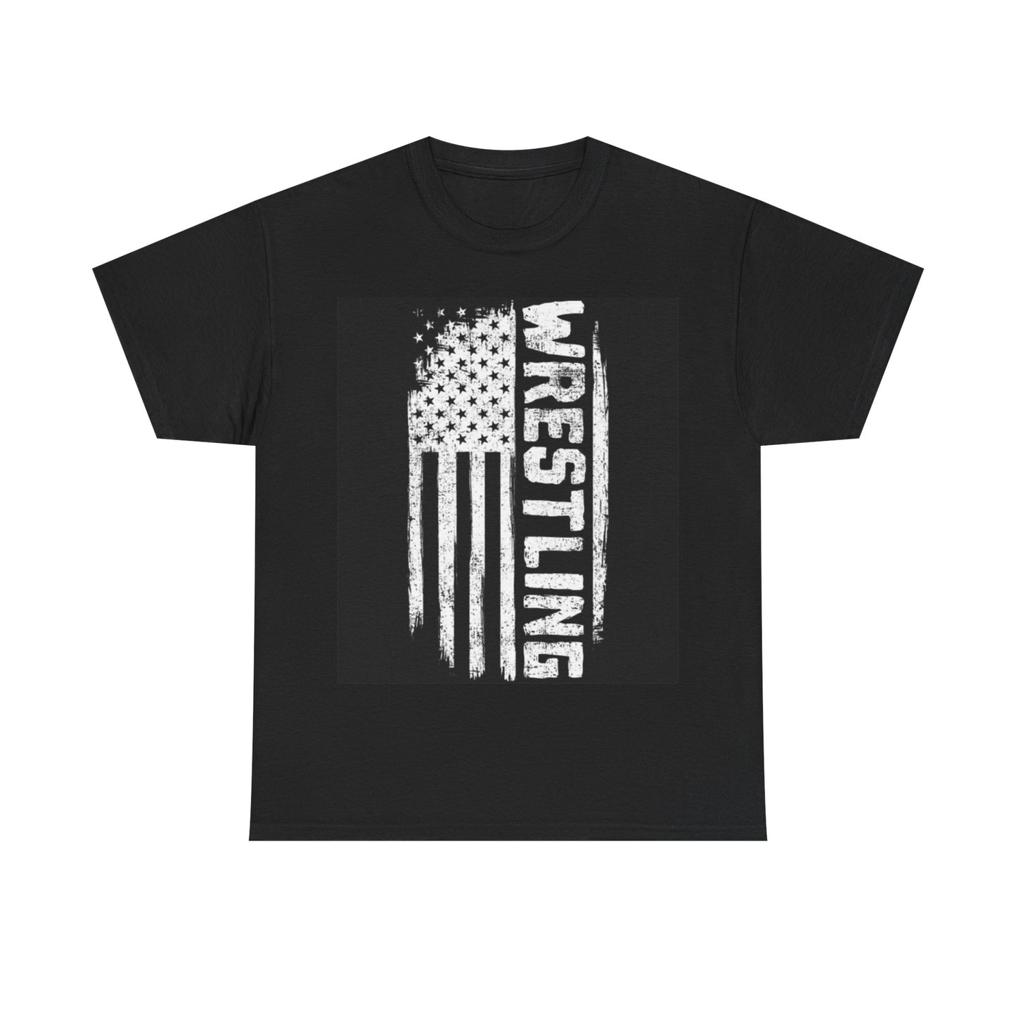 American Wrestling Tshirt American Flag Graphic UFC Unisex Heavy Cotton Tee