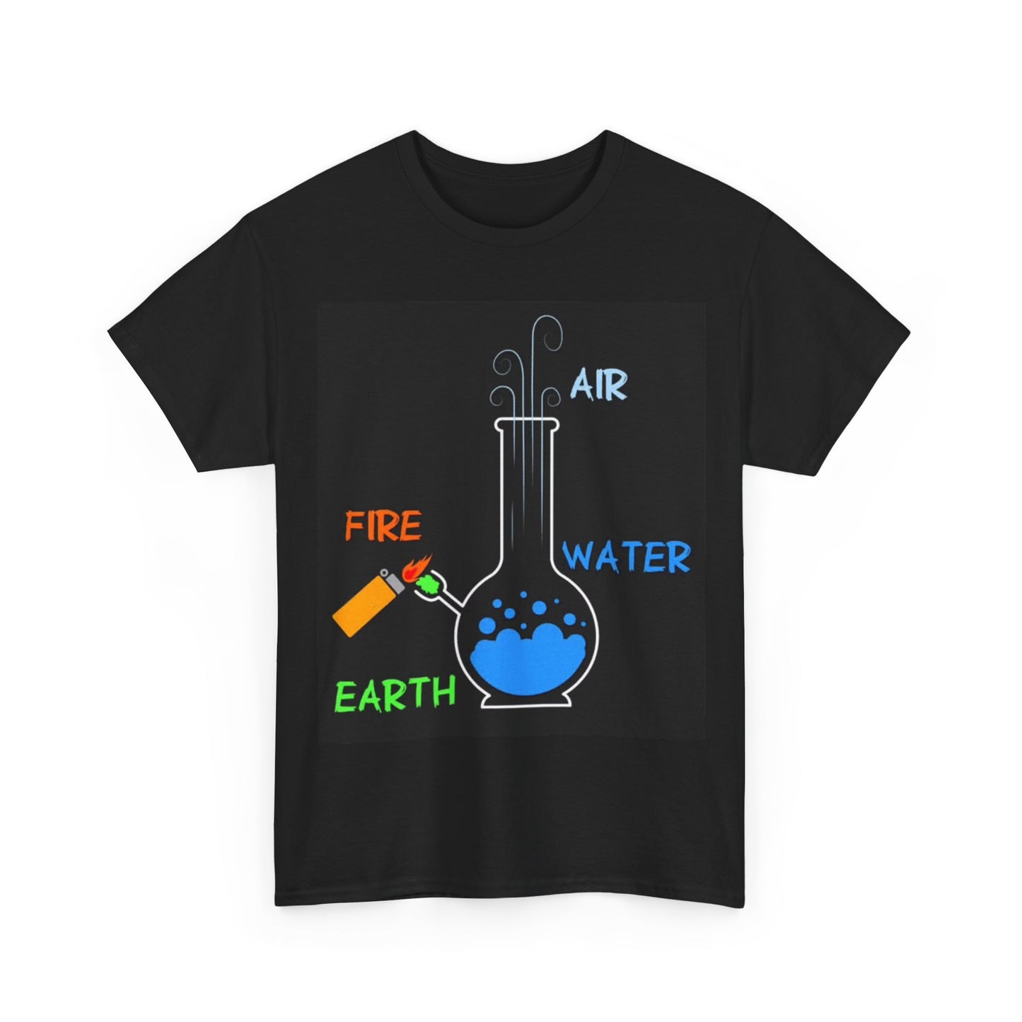 Funny Weed Tshirt Earth Air Fire Bong Cheech and chong Unisex Heavy Cotton Tee