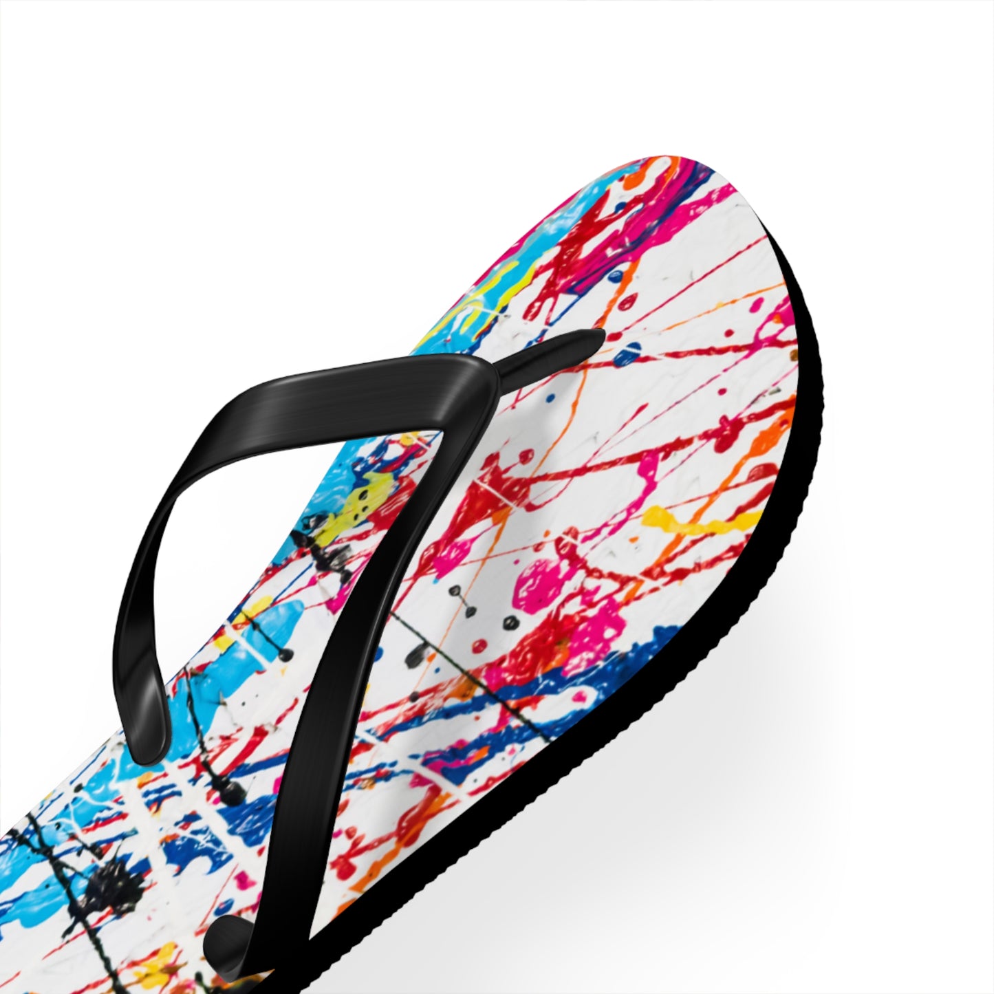 Waves And Sun Sandals Paint Splatter Summer Flip Flops Slides BRAND NEW