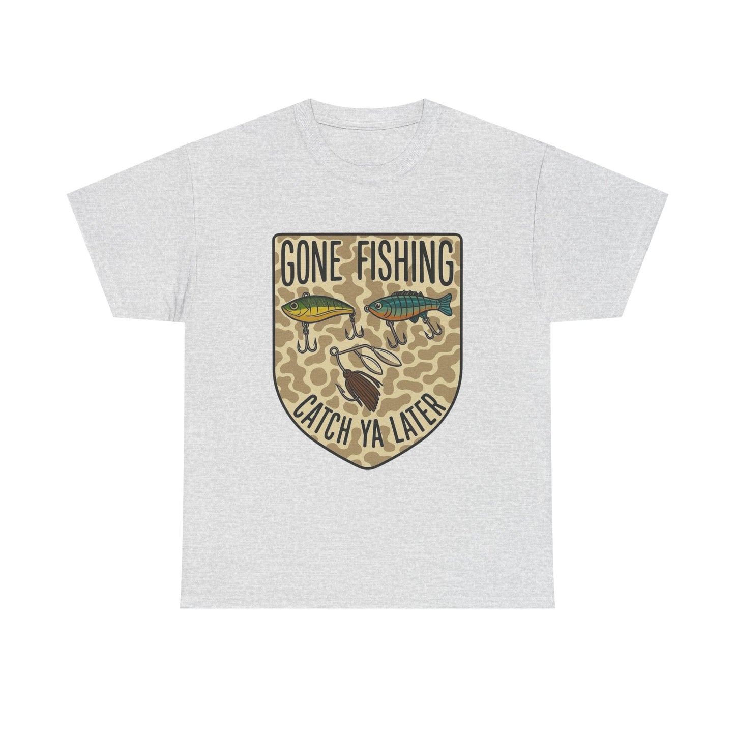 Gone Fishing Catch Ya Later Graphic T Shirt Unisex Heavy Cotton Tee GIFT
