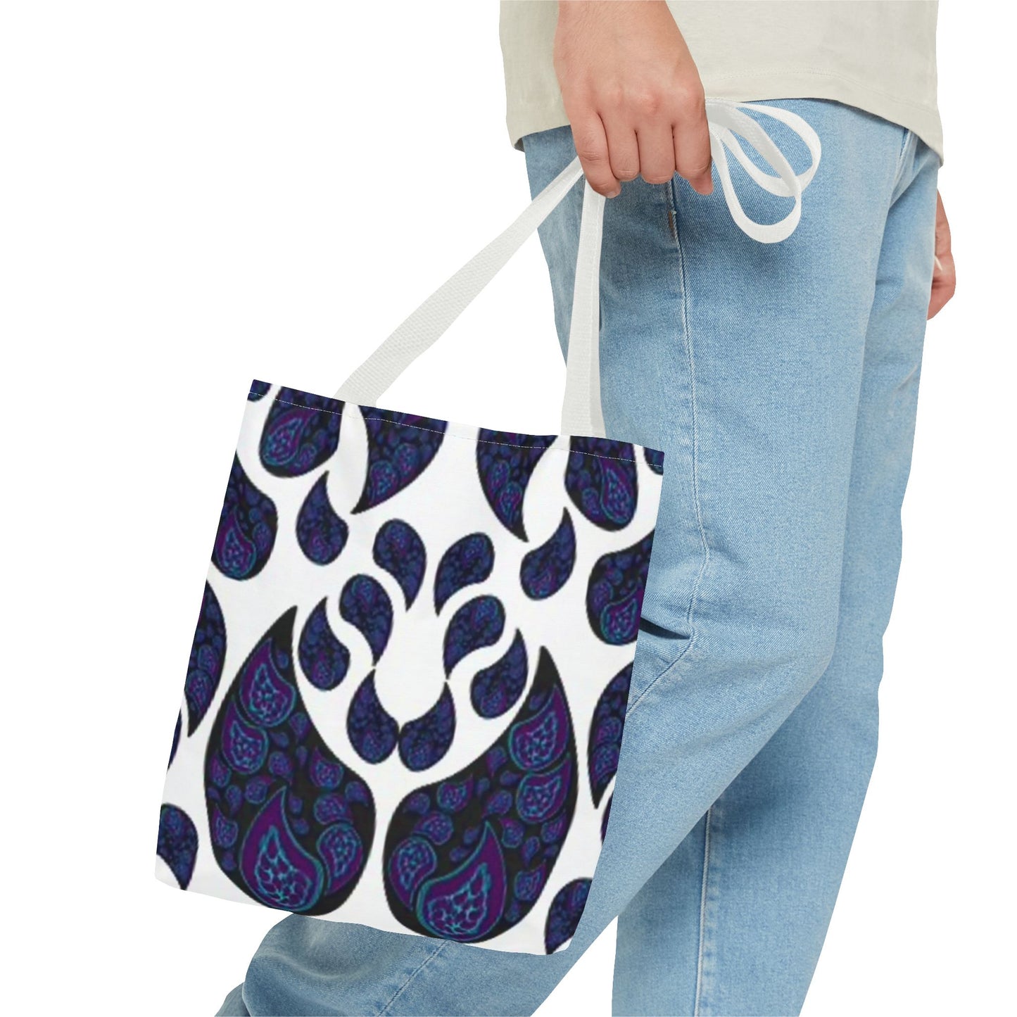 White And Blue Paisley Multi Color BRAND NEW MODERN Tote Bag (AOP)
