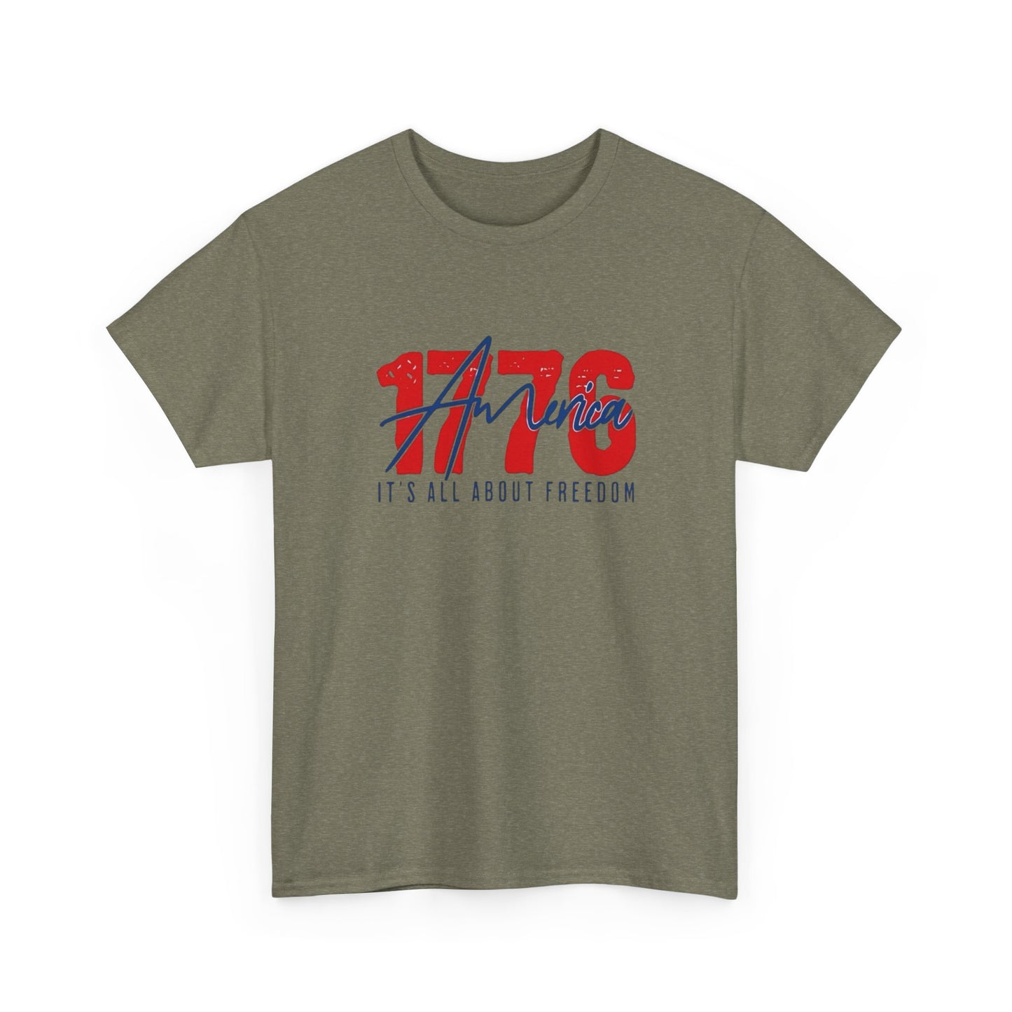 1776 Its All About Freedom Graphic T Shirt NEW Unisex Heavy Cotton Tee