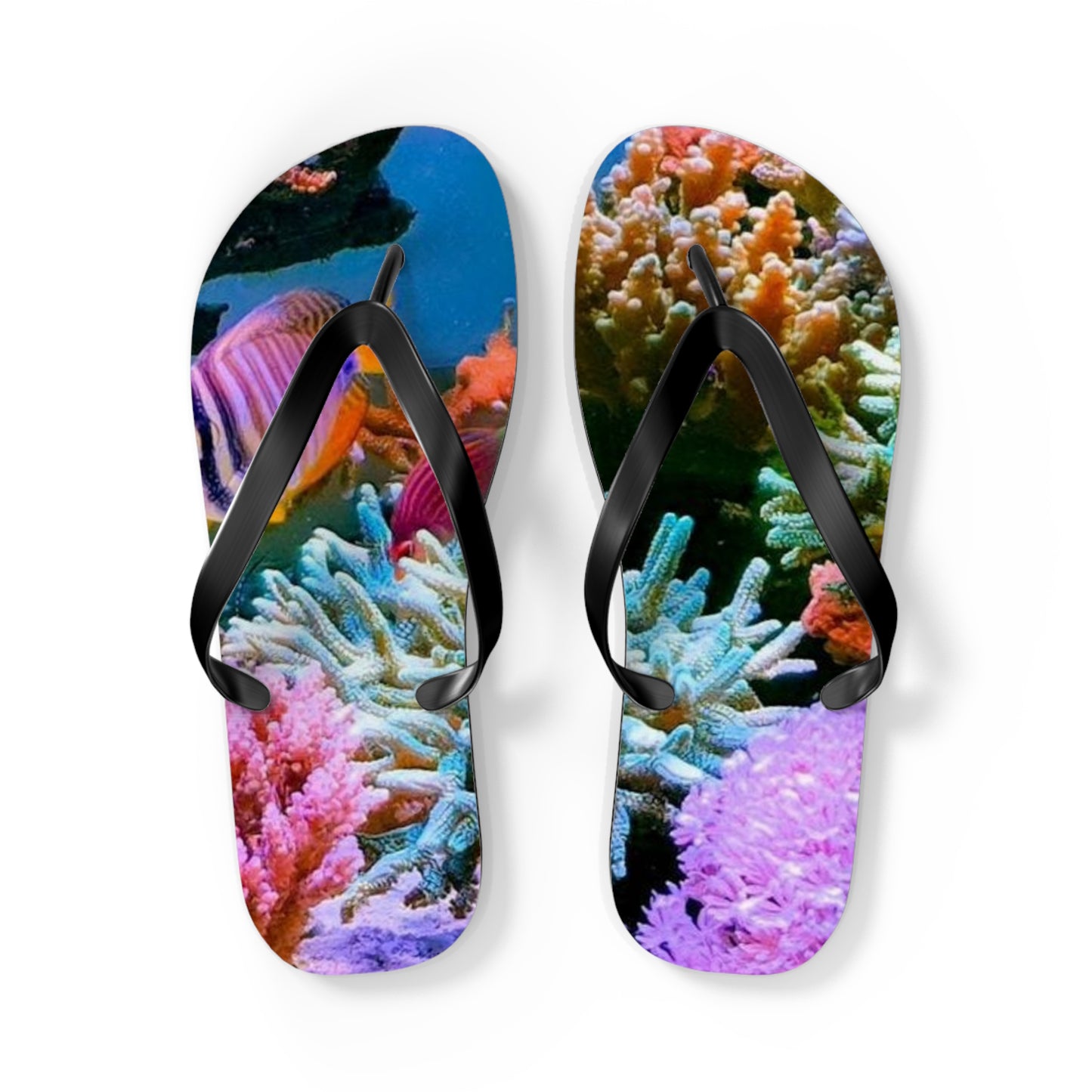 Coral Reef Summer Sandals, Beach Shoes, Vacation Flip Flops, Pool Slides