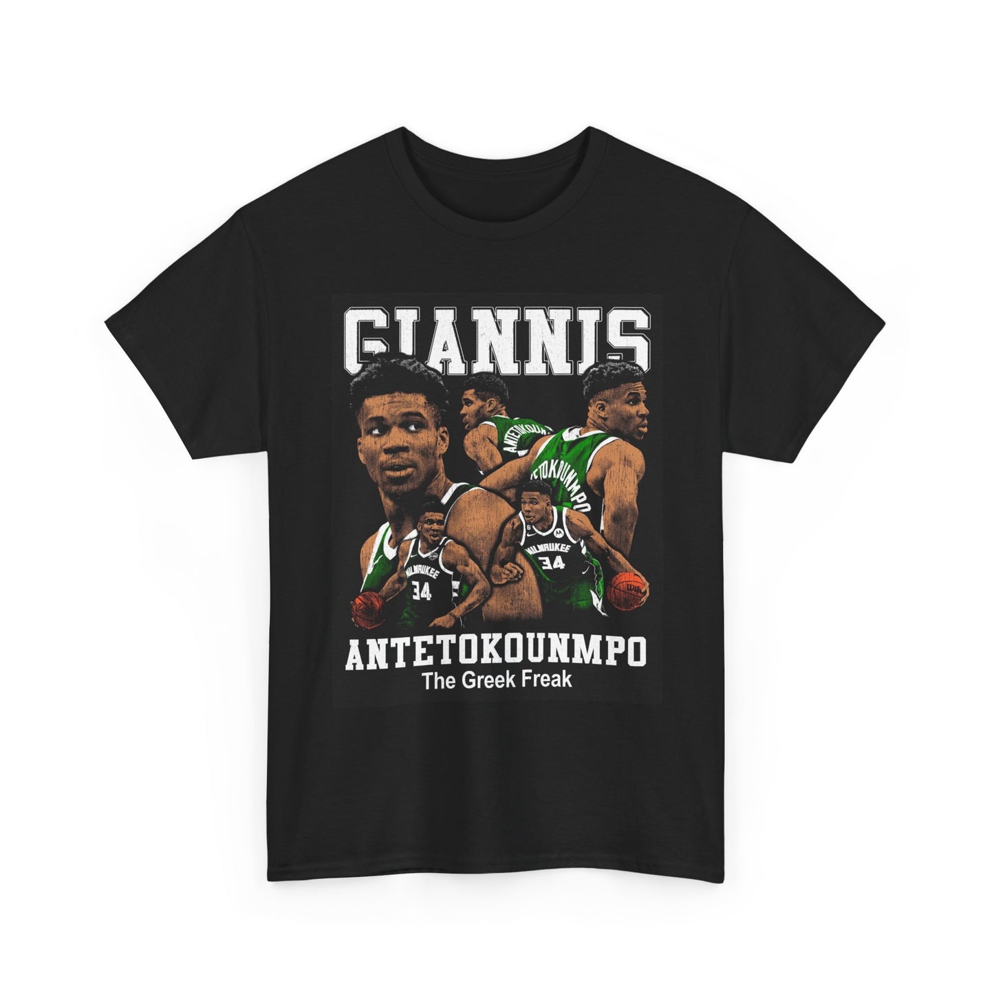Giannis Graphic T Shirt Vintage Basketball Retro Dunk Unisex Heavy Cotton Tee