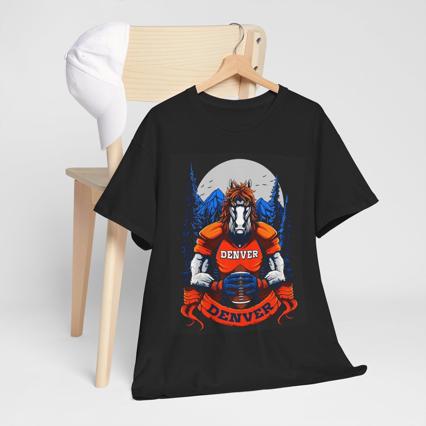 Denver Football Graphic T Shirt Mascot Vintage Unisex Heavy Cotton Tee