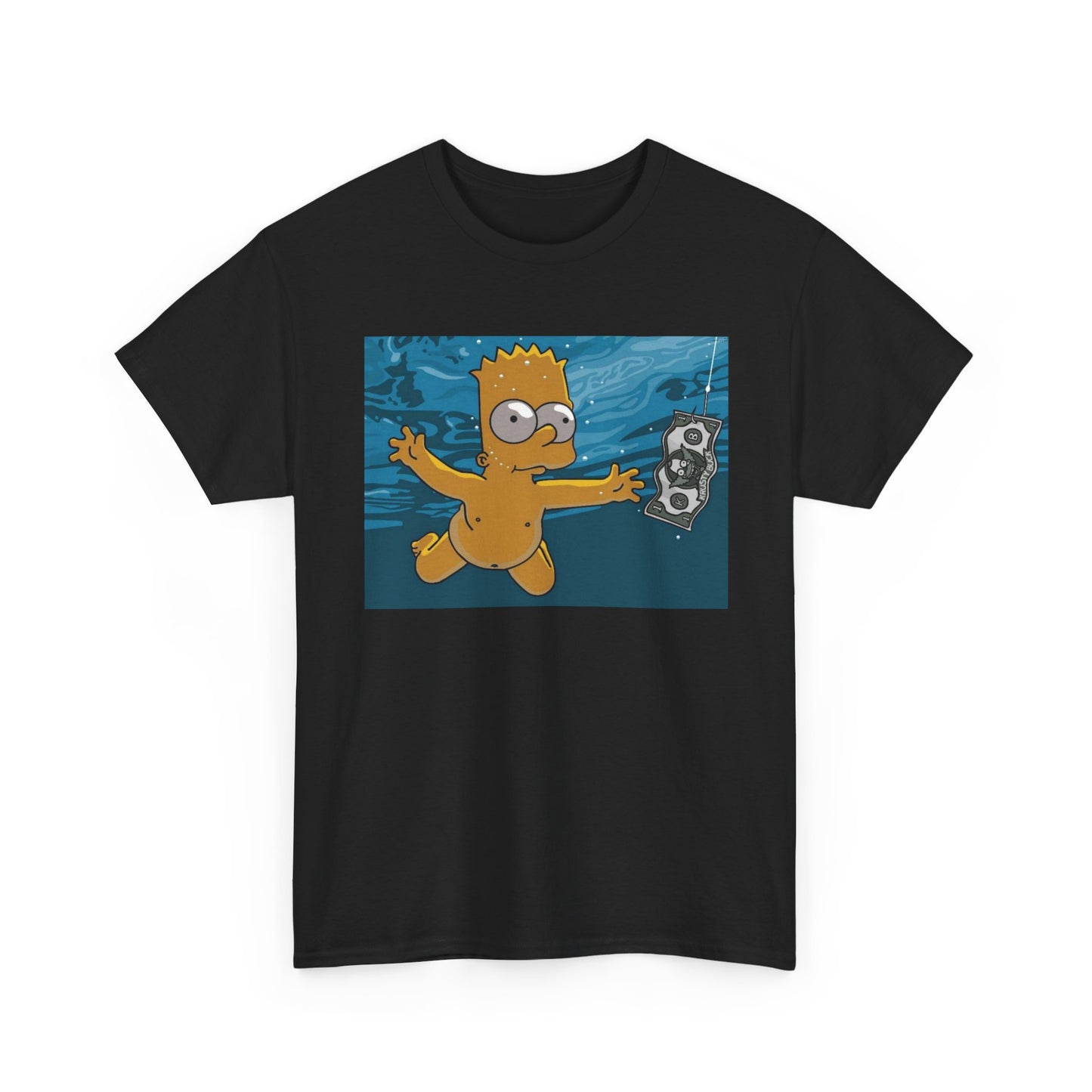 Simpsons T-shirt vintage nirvana retro art funny graphic Unisex Heavy Cotton Tee