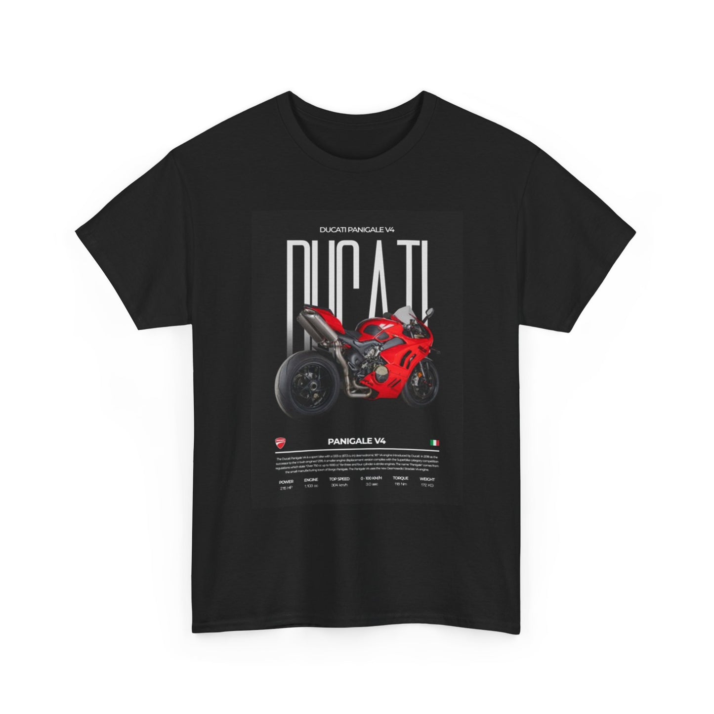 Ducati Motorcycles Graphic T Shirt Vintage Poster ART Unisex Heavy Cotton Tee