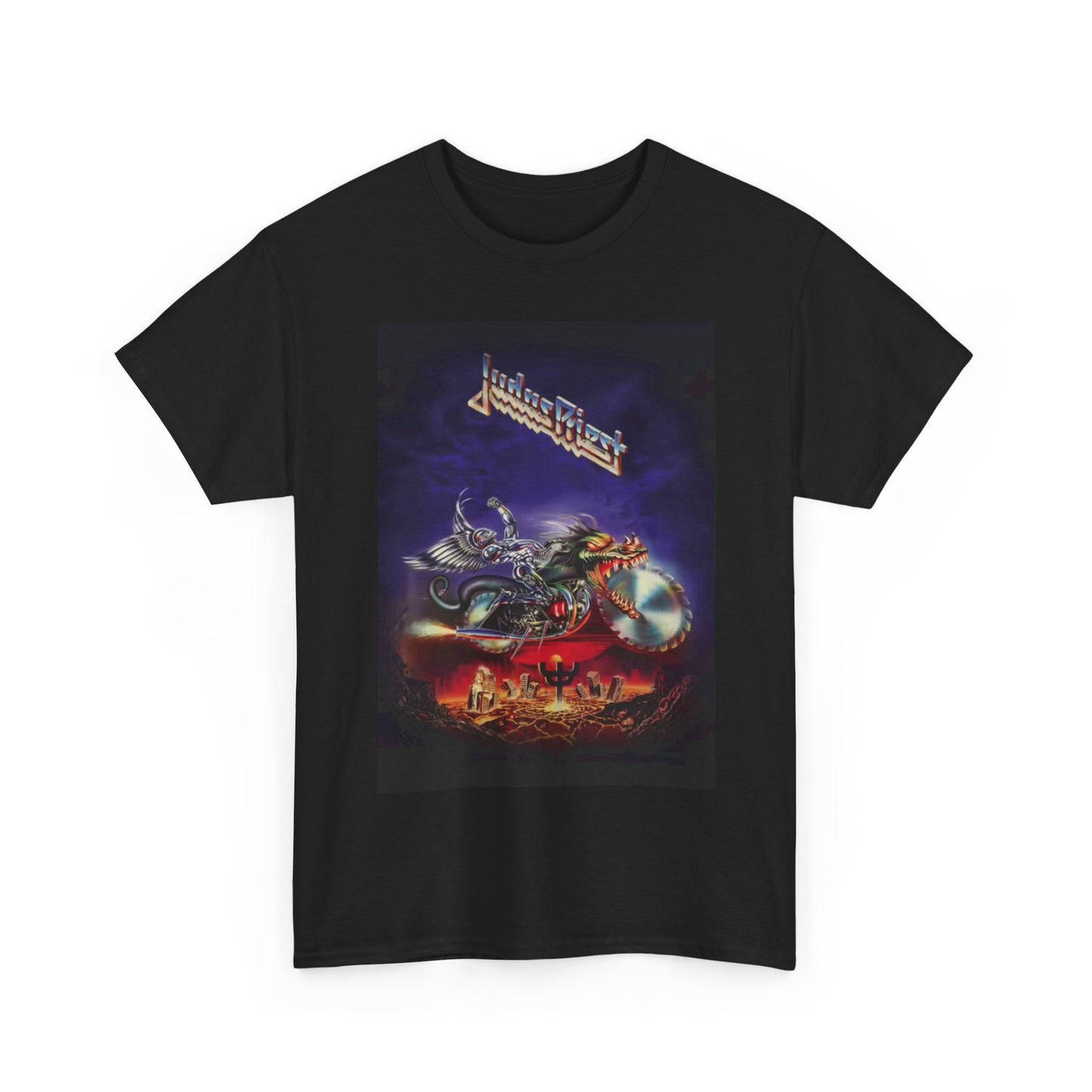 Judas Priest Shirt Vintage graphic neon harley rock Unisex Heavy Cotton Tee