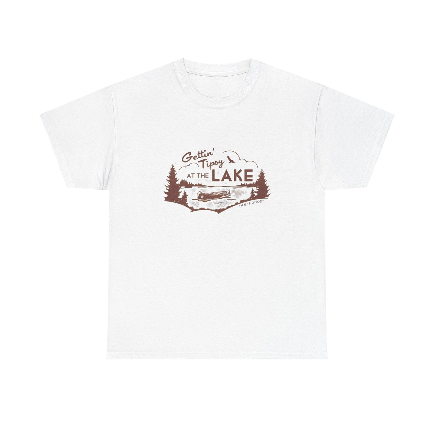 Getting Tipsy At The Lake Graphic T Shirt Unisex Heavy Cotton Tee