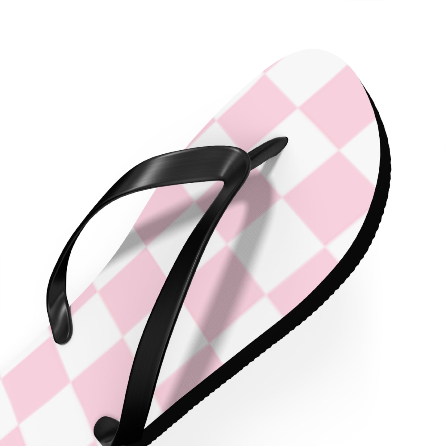 Pink Checkered Sandals, Beach Shoes, Vacation Flip Flops, Pool Slides