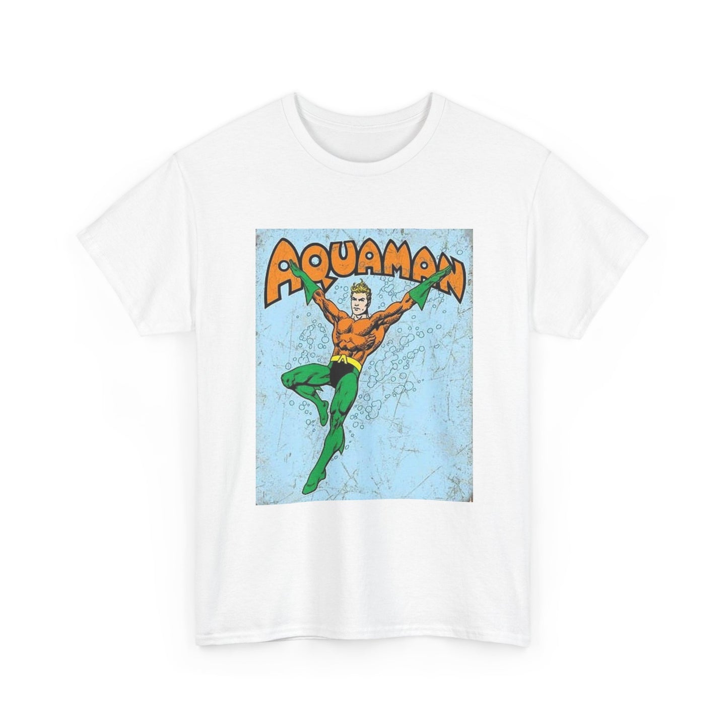Aquaman Tshirt Retro Movie Poster Vintage Superhero Unisex Heavy Cotton Tee
