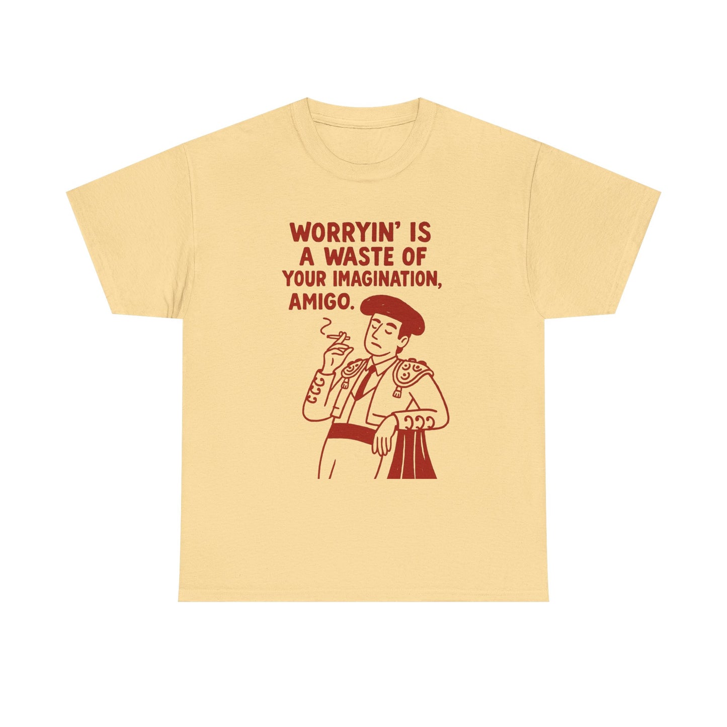 Worrying Is A Waste Of Your Imagination Graphic T Shirt NEW ADULT TEE VINTAGE