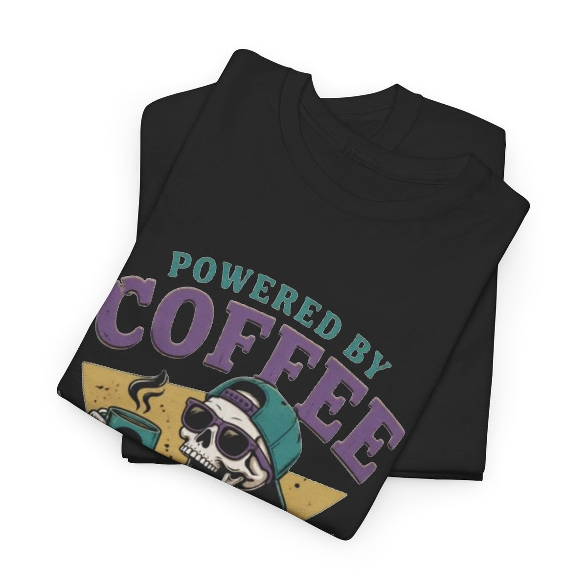 Powered By Coffee And Chaos Graphic T Shirt Men's Heavy Cotton Tee
