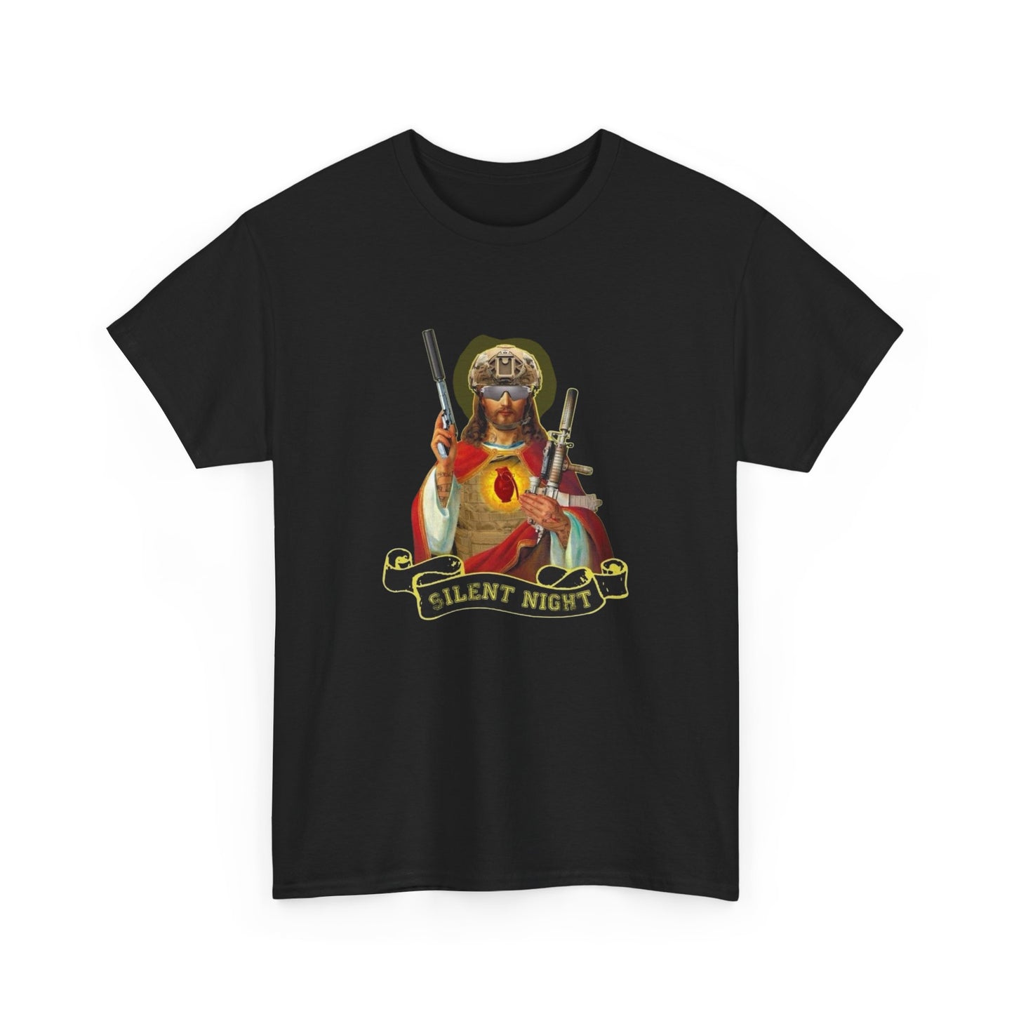 Silent Night Suppressor Funny Graphic T Shirt NEW Unisex Heavy Cotton Tee