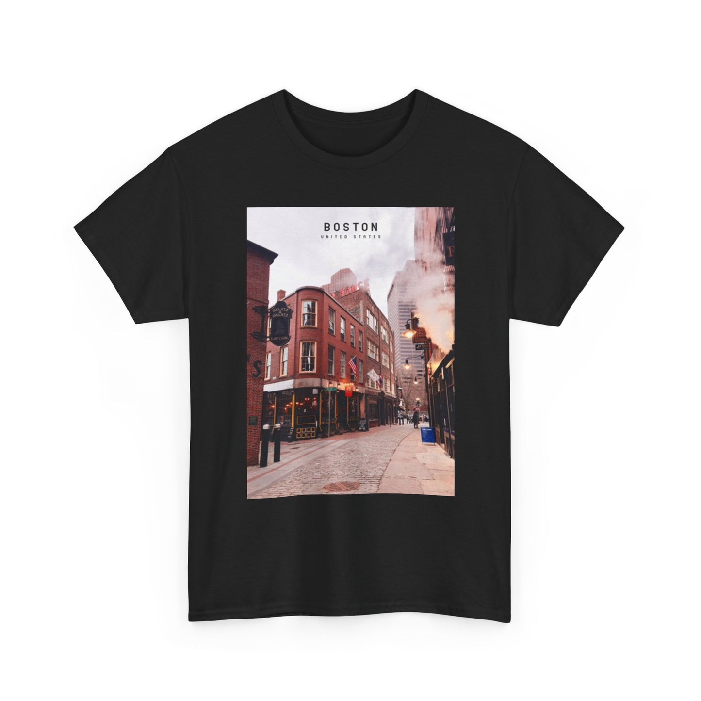 Boston Graphic T Shirt Vintage Downtown Unisex Heavy Cotton Tee