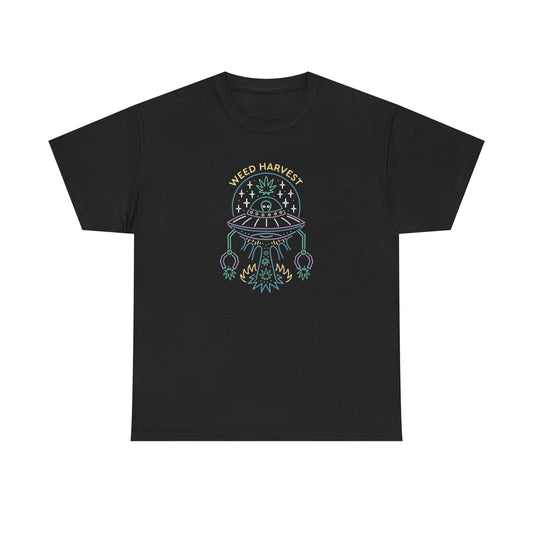 Weed Harvest Aliens Funny Graphic T Shirt NEW S-5XL Unisex Heavy Cotton Tee