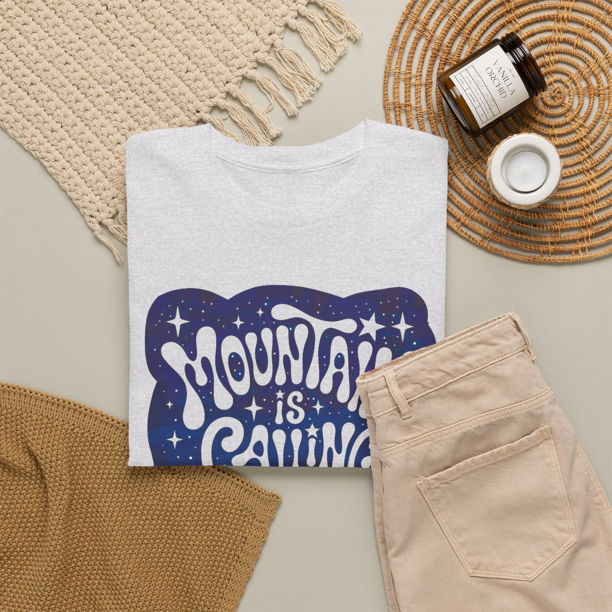 Mountain Is Calling Graphic T Shirt Outdoors Men's Heavy Cotton Tee