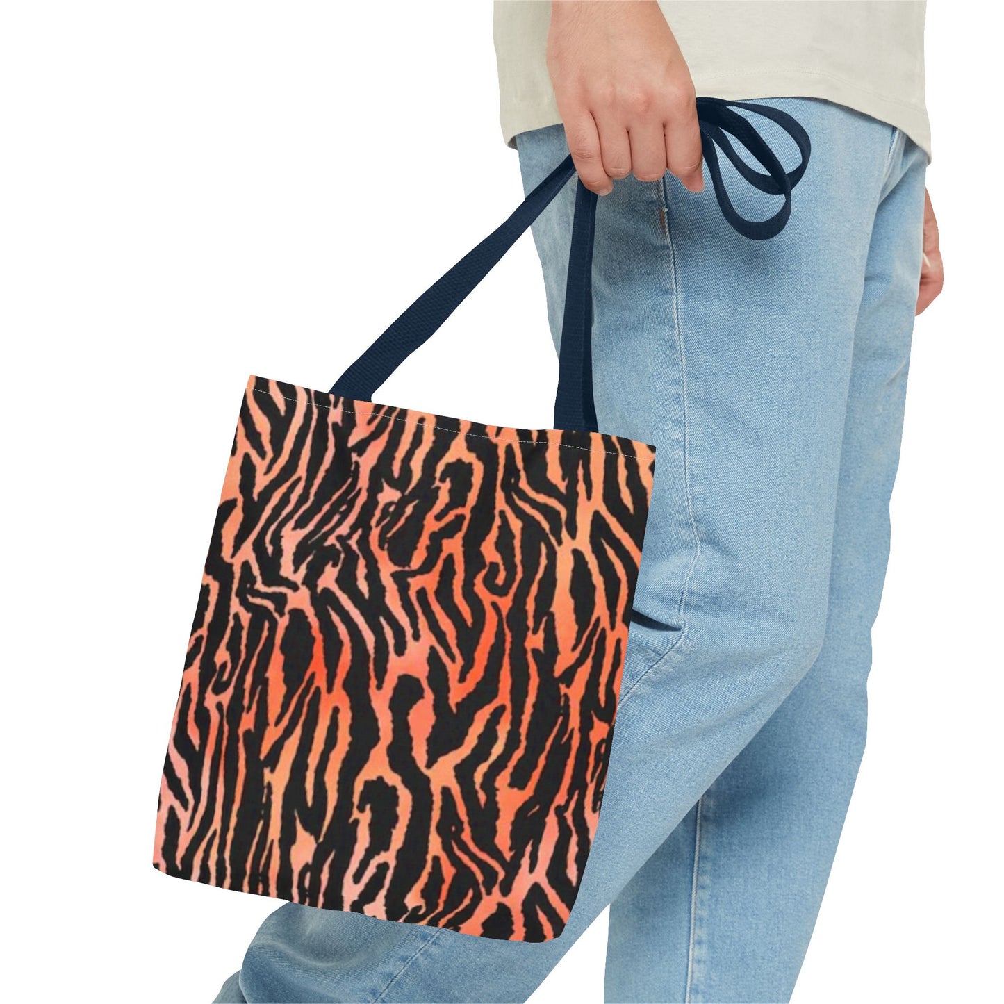Orange Animal Print Tiger Multi Color Modern Hand Bag PurseTote Bag (AOP)