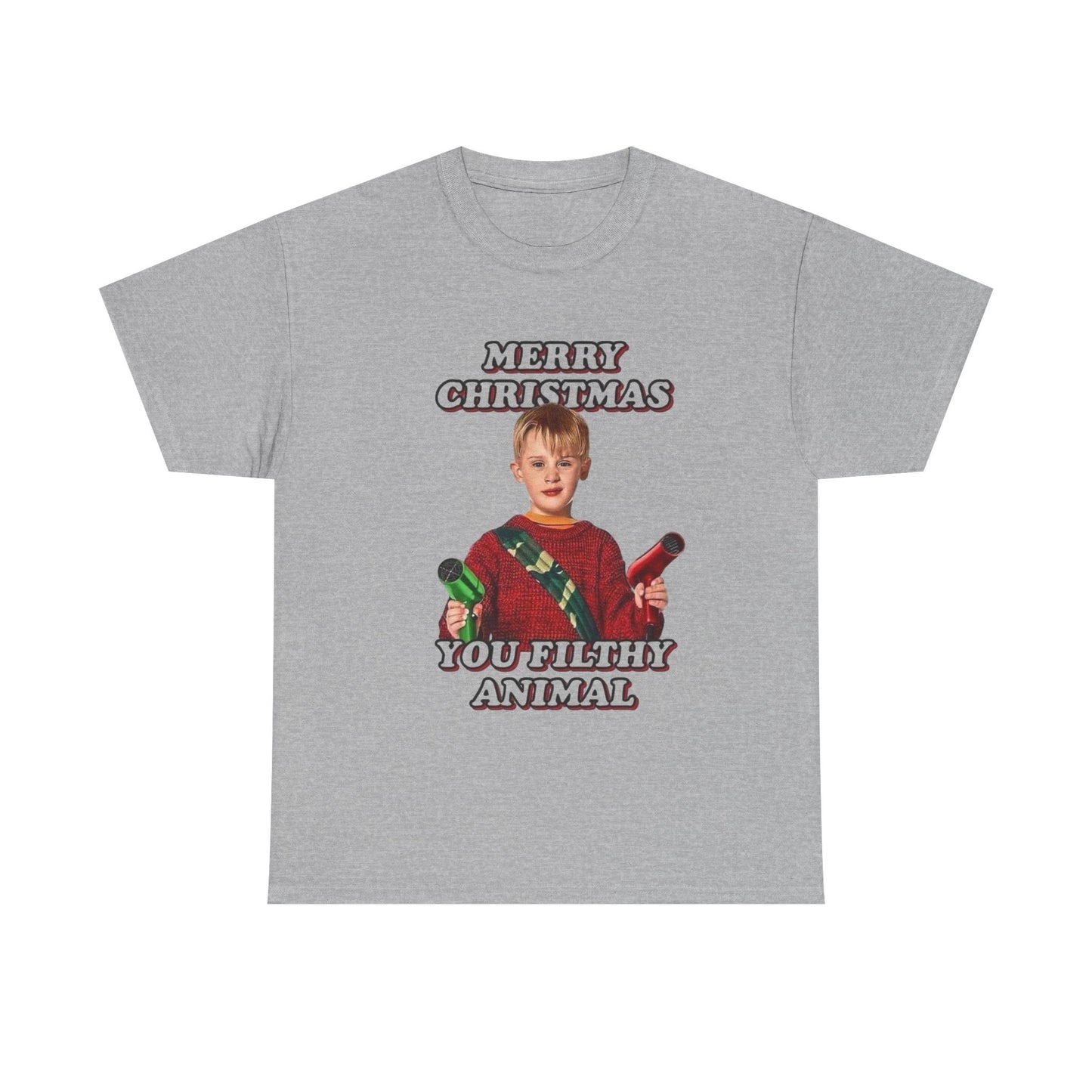 Merry Christmas You Filthy Animals Graphic T Shirt Home Alone Funny Tee