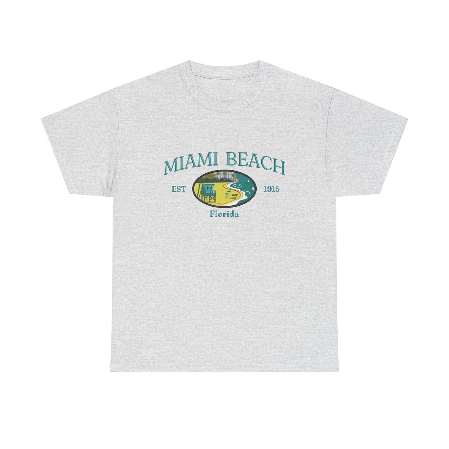 Miami Beach Vintage Graphic T Shirt NEW Unisex Heavy Cotton Tee