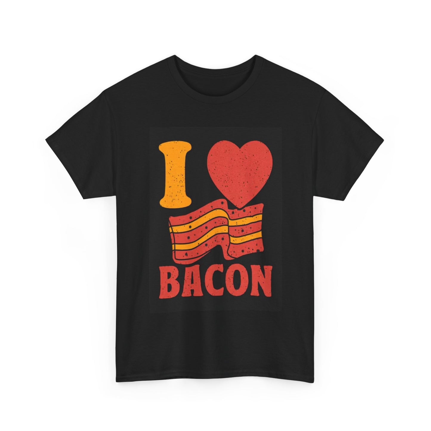 I Love Bacon Shirt Funny Graphic BBQ Grill Unisex Heavy Cotton Tee