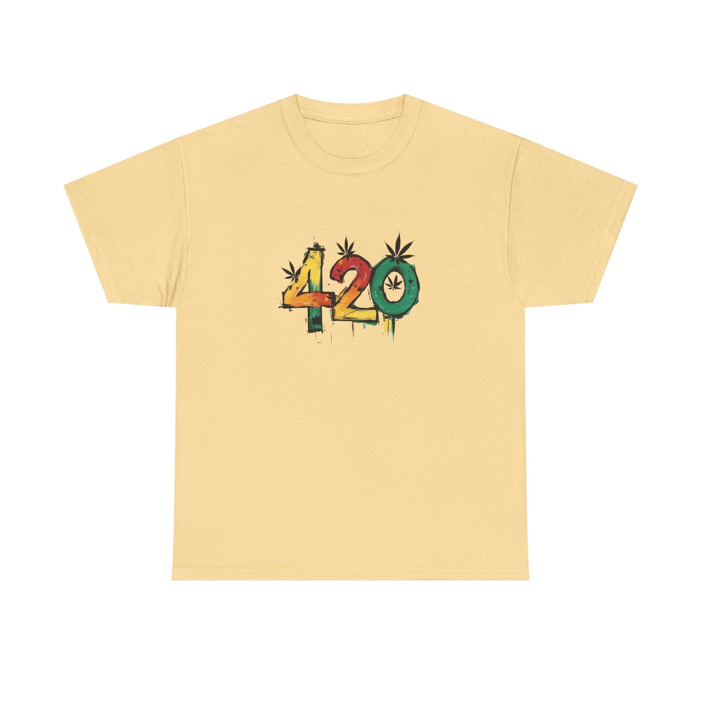 420 Rasta Pot Graphic T Shirt Unisex Heavy Cotton Tee
