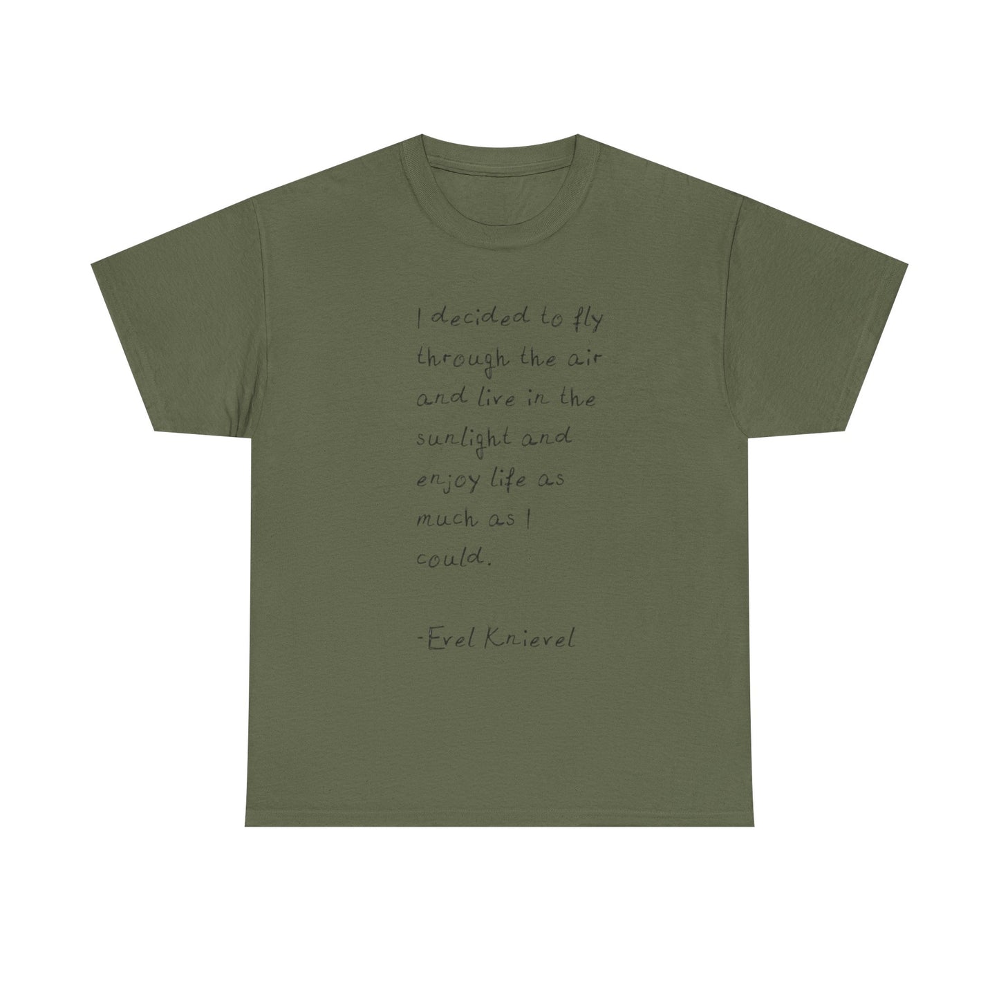 Evel Knievel Quotes Graphic T-Shirt Unisex Heavy Cotton Tee GIFT NEW