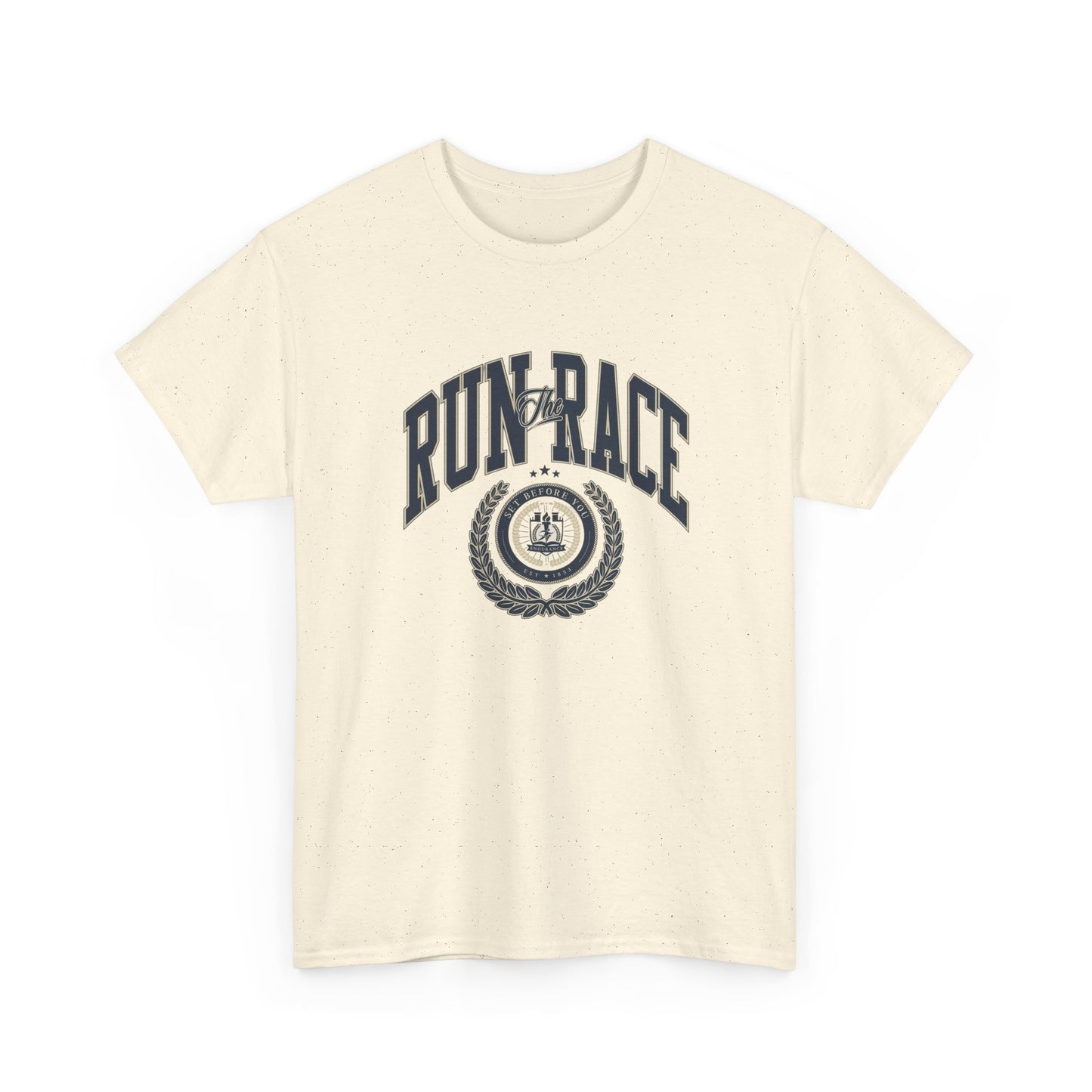 Run The Race Graphic T Shirt NEW Unisex Heavy Cotton Tee