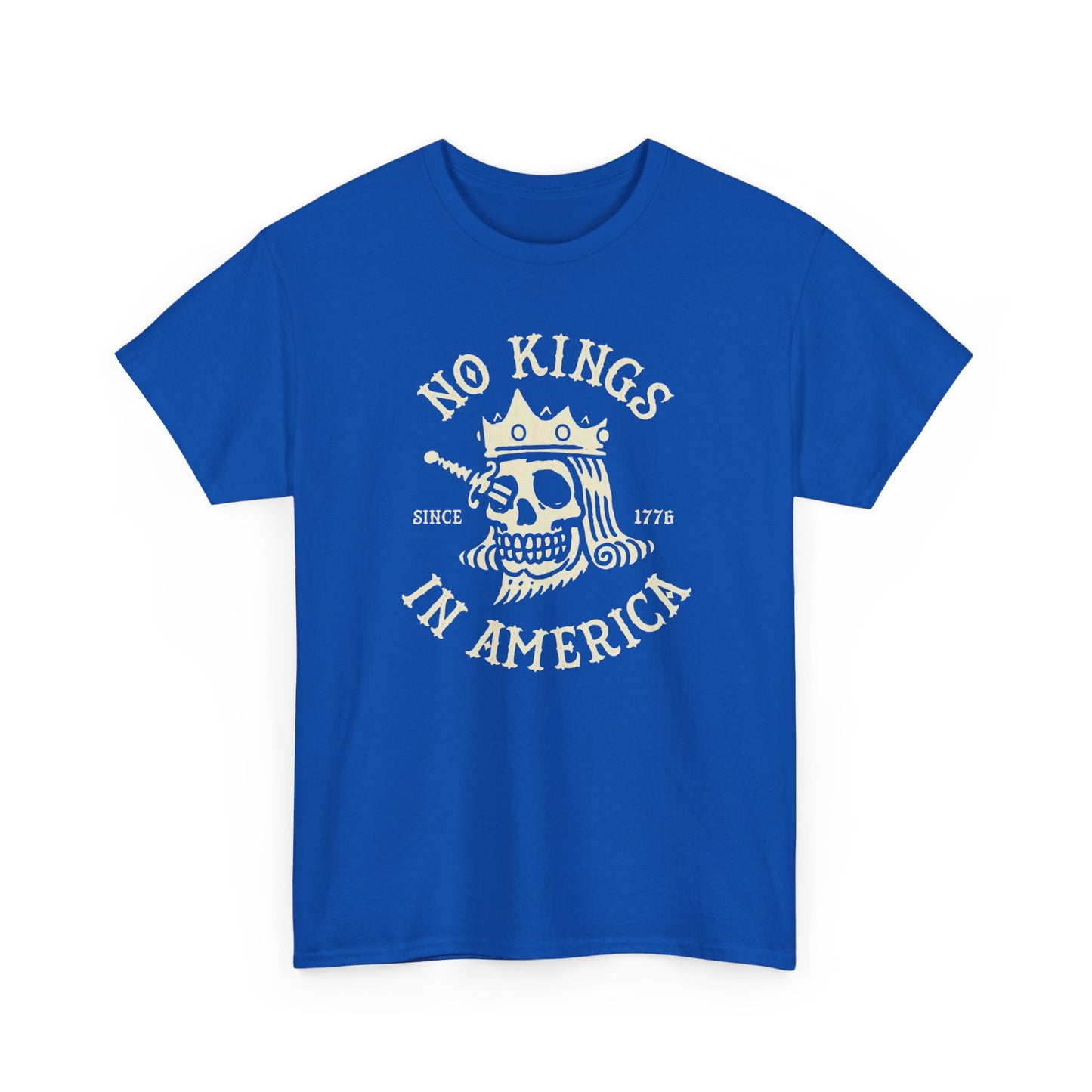 NO KINGS IN AMERICA Graphic T-Shirt Comfy Cotton Tee Brand NEW