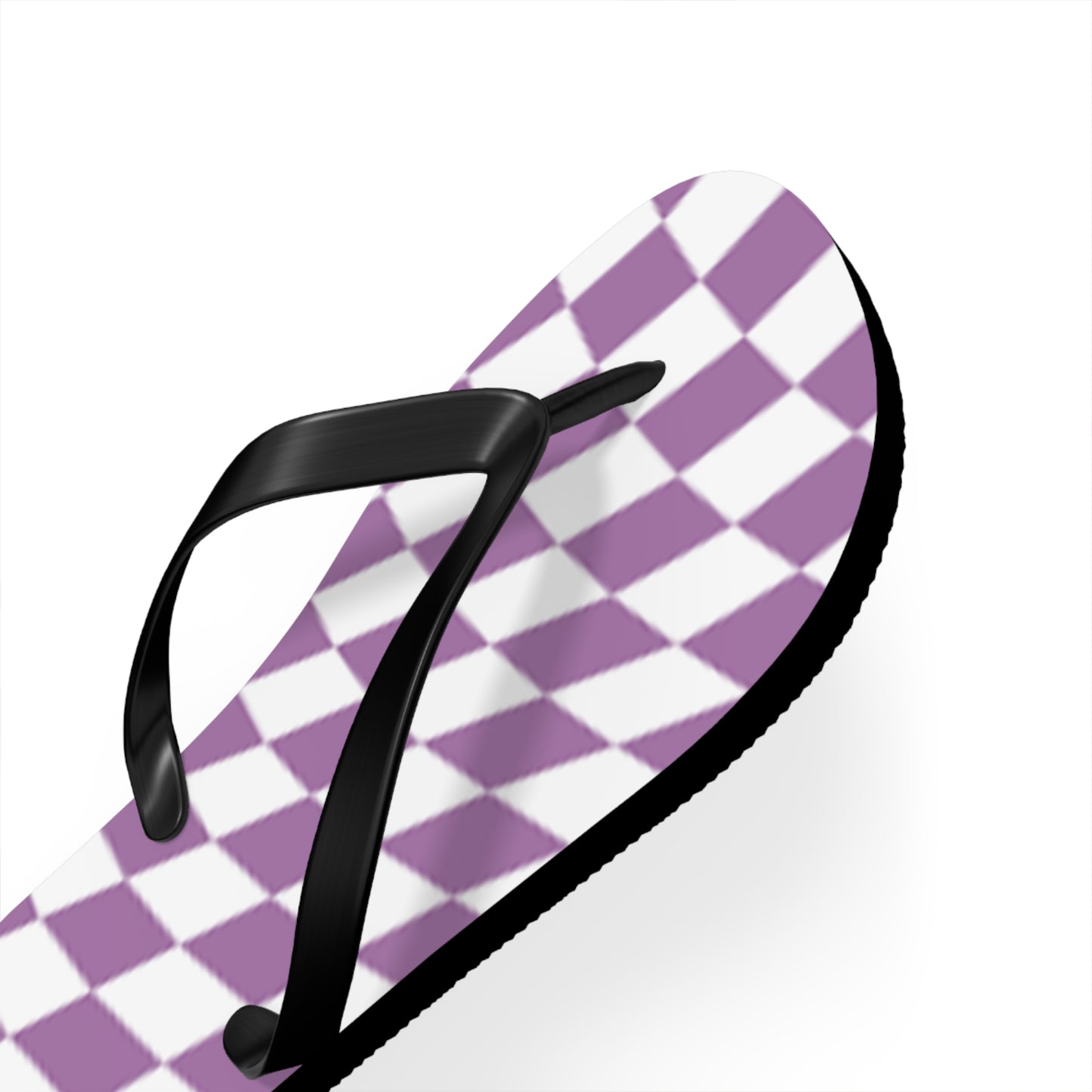 Wavy Checkered Purple Sandals, Beach Shoes, Vacation Flip Flops, Pool Slides