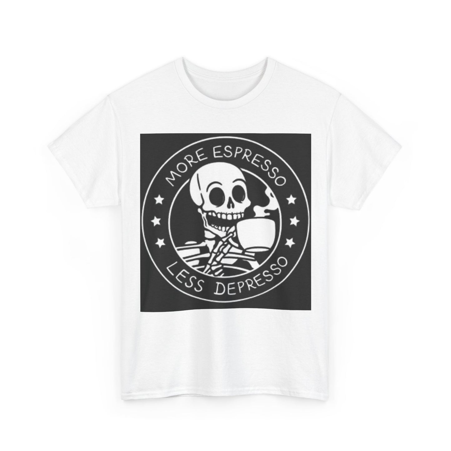 More Espresso Shirt Funny Skeleton Graphic Coffee Lover Unisex Heavy Cotton Tee