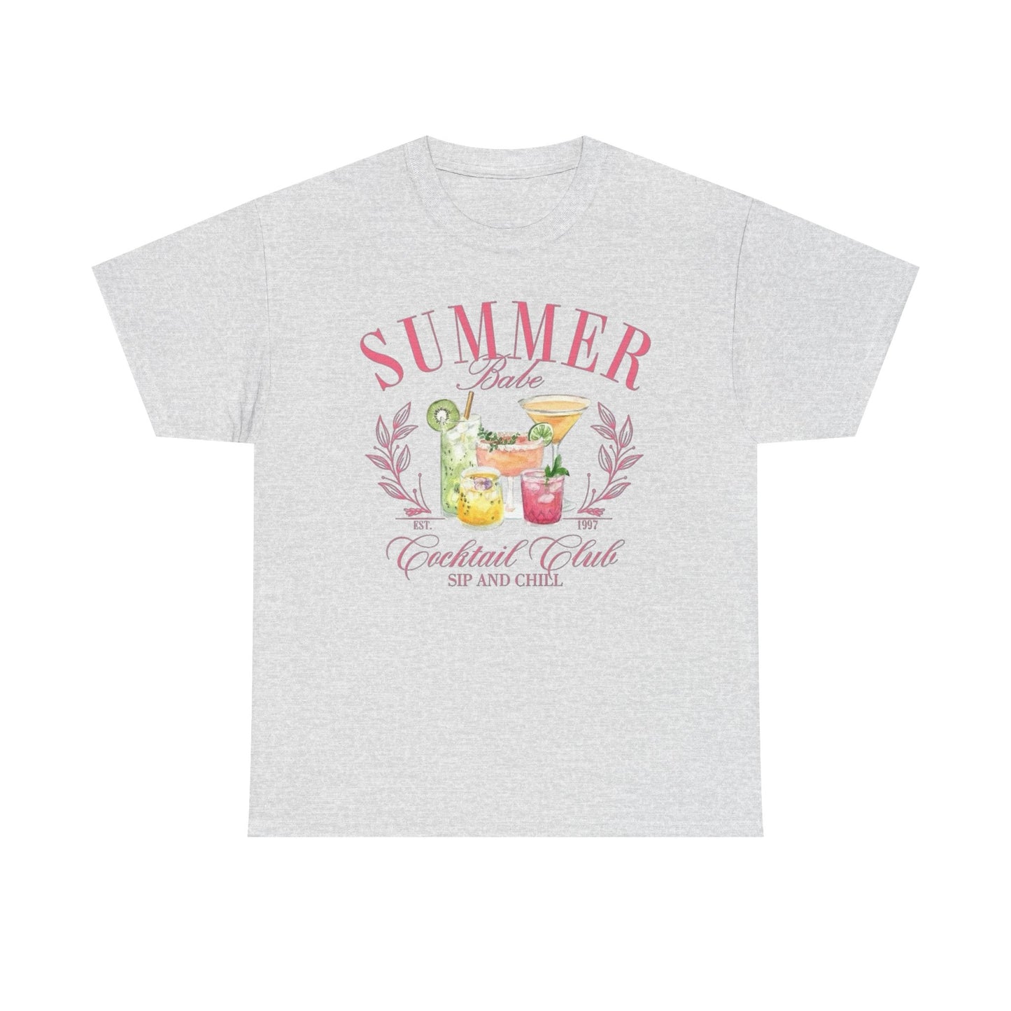 Summer Babe Cocktail Club Graphic T Shirt NEW Unisex Heavy Cotton Tee