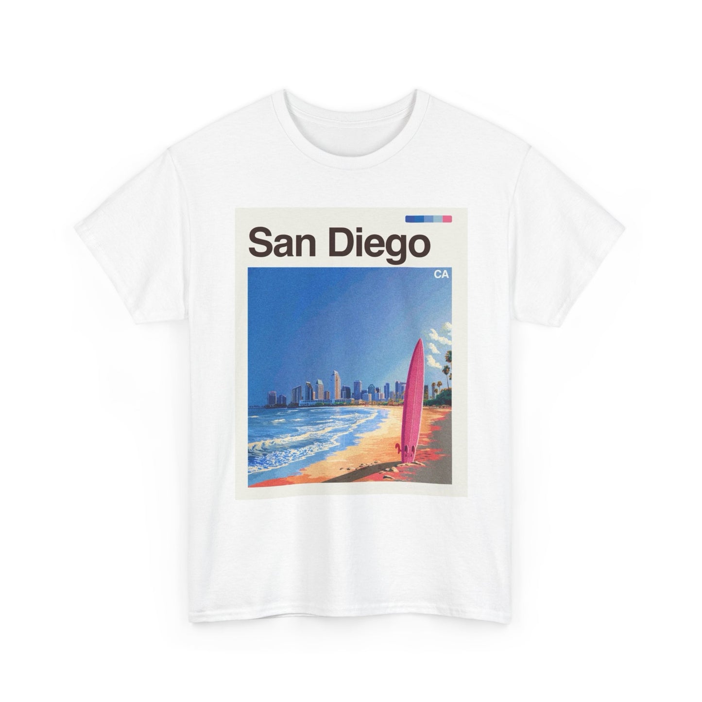 San Diego Retro Skyline Graphic T Shirt Cotton Tee Apparel New