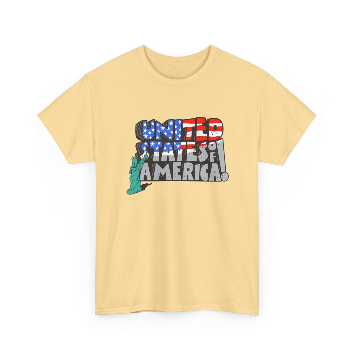 Statue Of Liberty USA Flag Graphic T Shirt Unisex NEW Heavy Cotton Tee