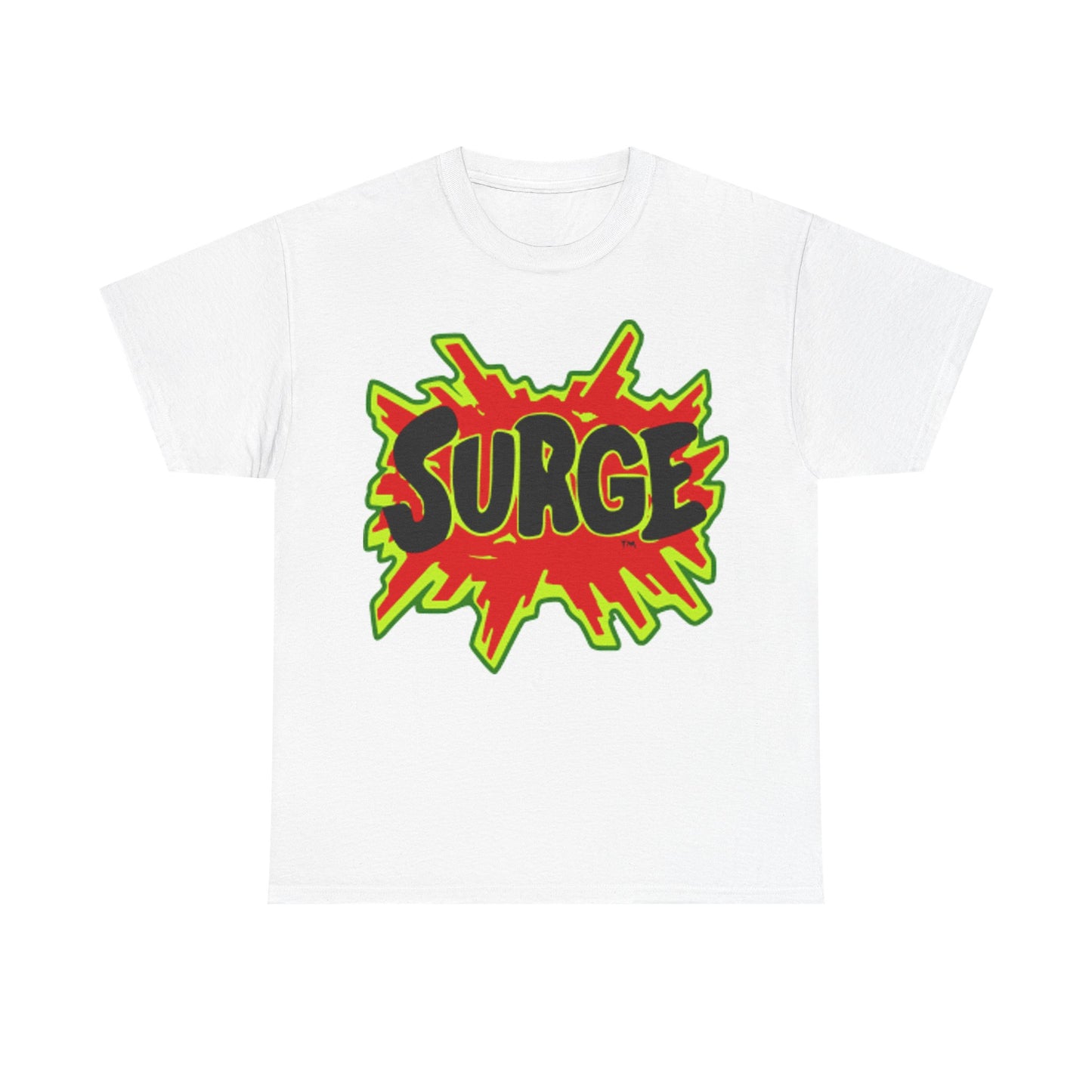Surge soda T-shirt vintage Mountain Dew 90s nostalgia Unisex Heavy Cotton Tee