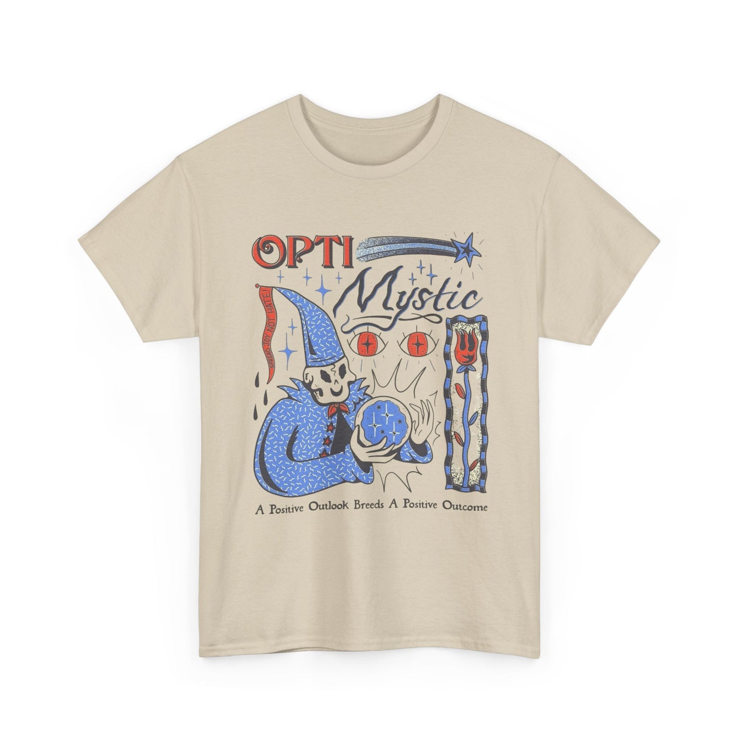 Opti Mystic Funny Wizard Retro T Shirt Unisex Heavy Cotton Tee