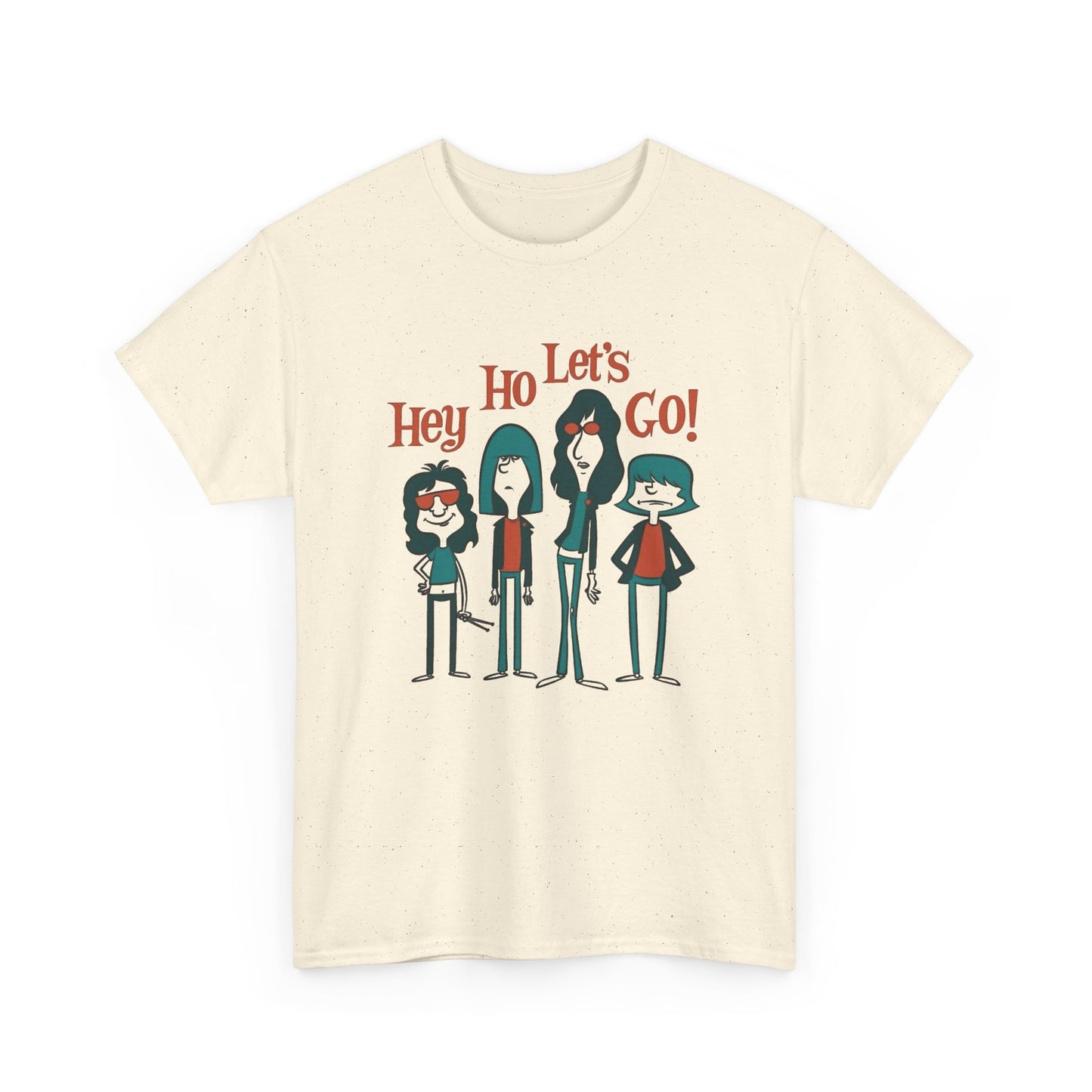 Hey Ho Lets Go Rock Graphic T Shirt NEW Vintage Unisex Heavy Cotton Tee