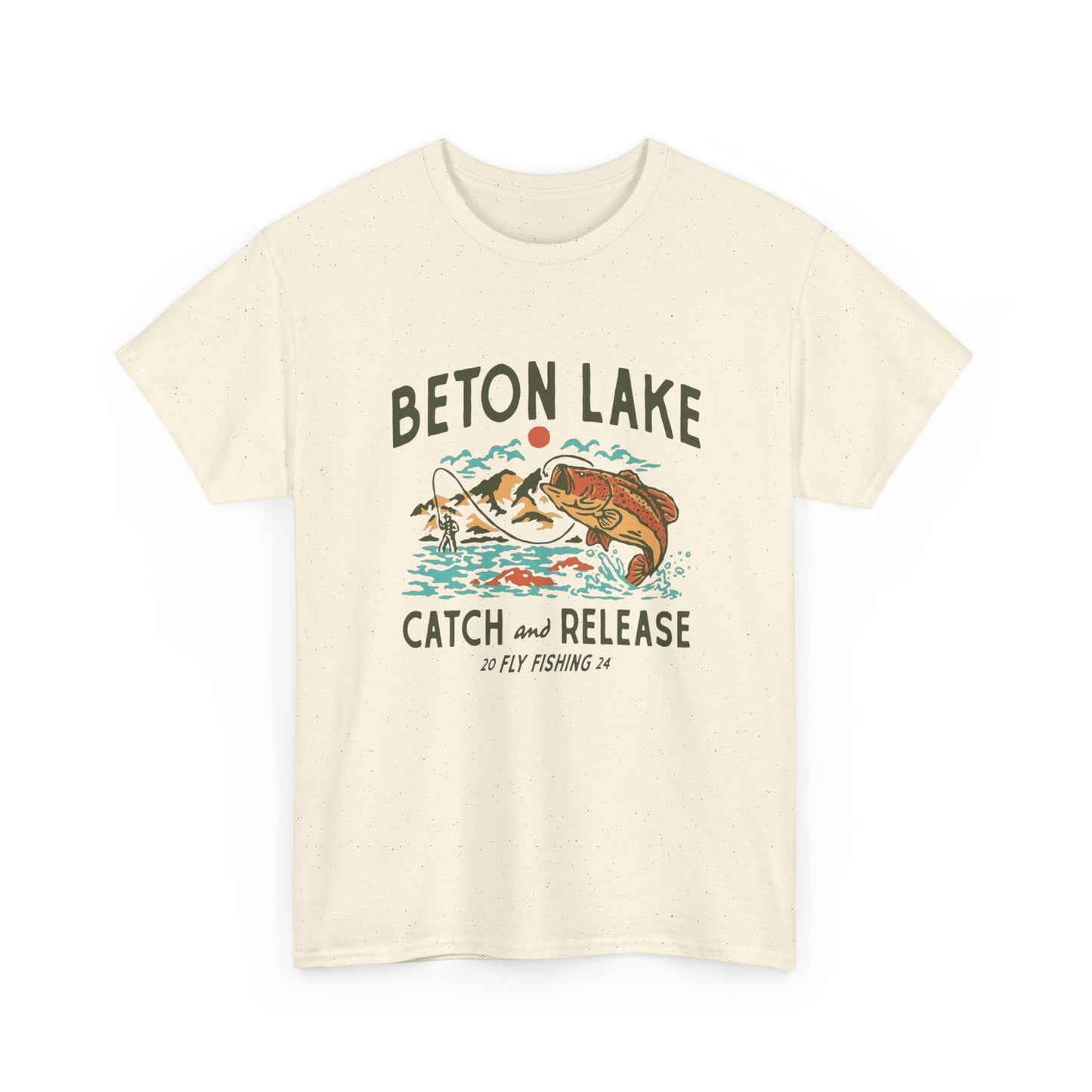 Beton Lake Fishing Graphic T Shirt Unisex Heavy Cotton Tee