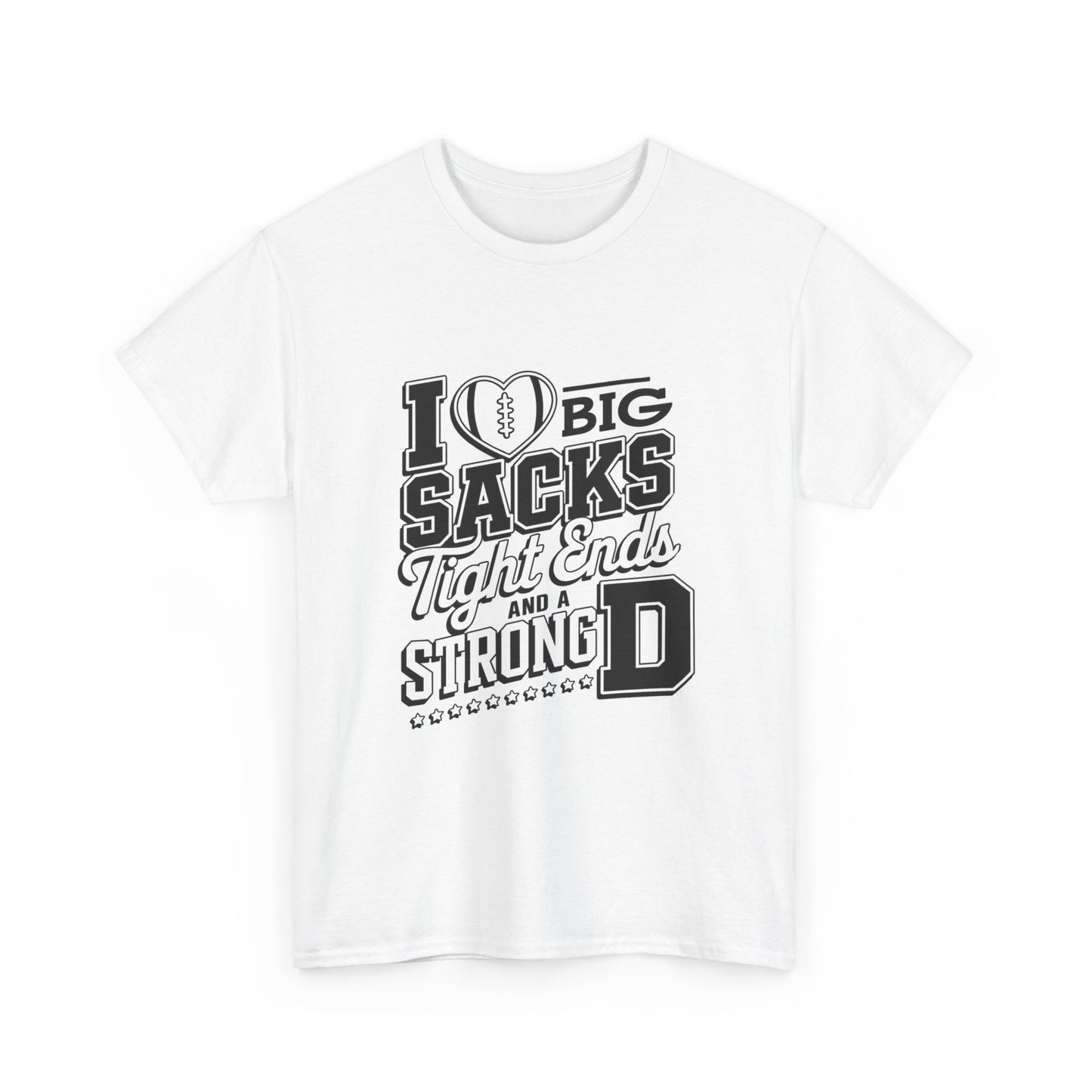 I Love Big Sacks Women Football Shirt Funny Game Day Unisex Heavy Cotton Tee