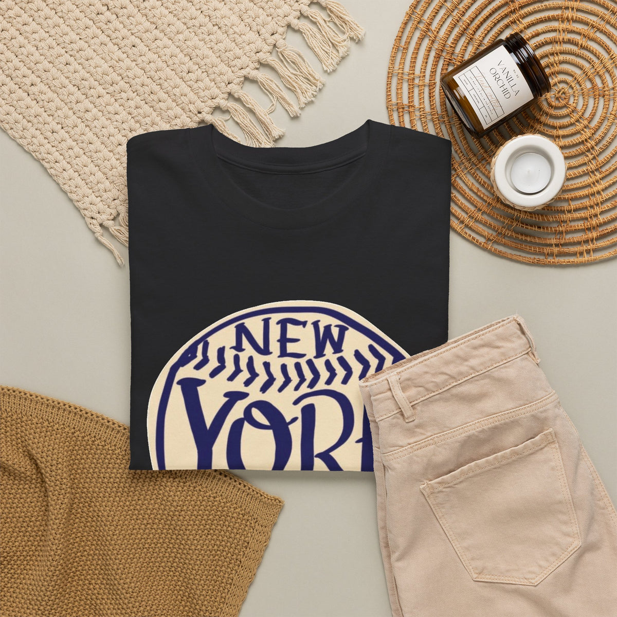 New York Retro Baseball Graphic T Shirt Men's Heavy Cotton Tee