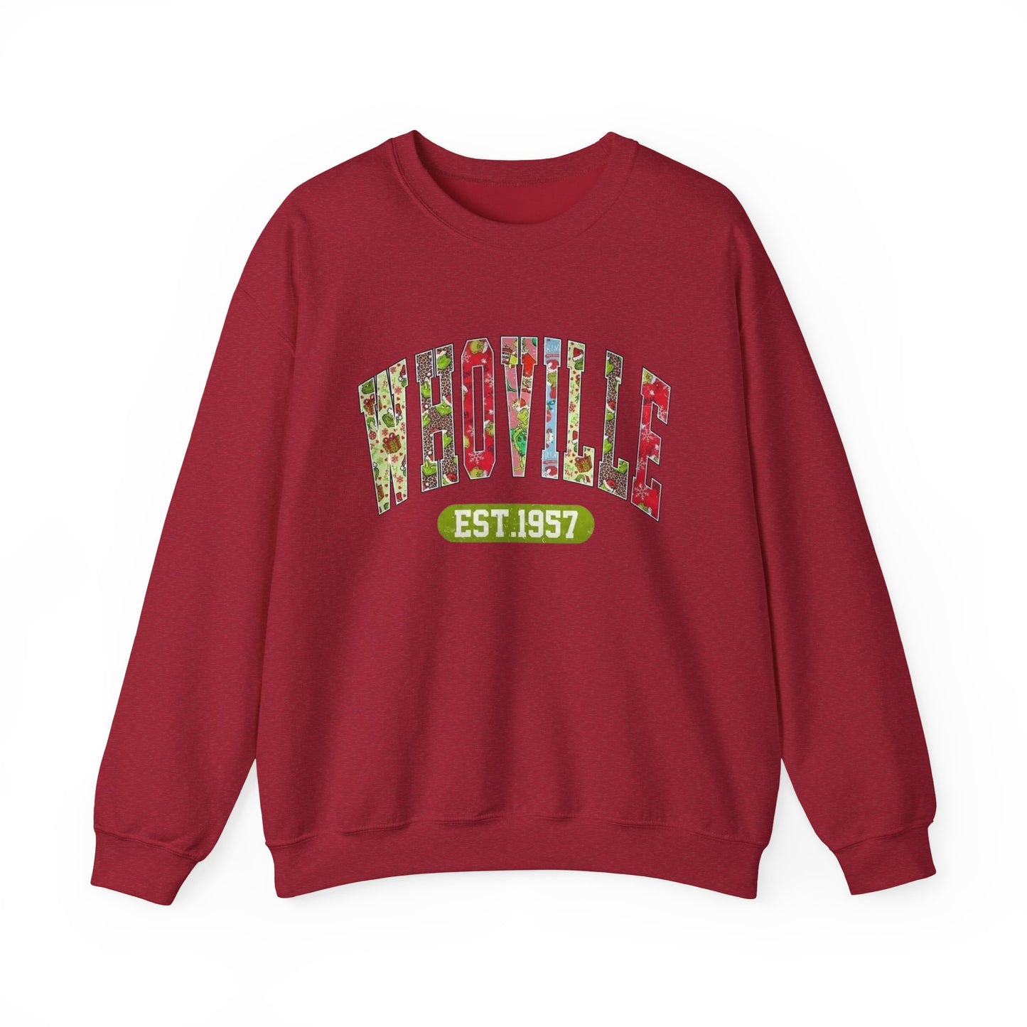 Whoville Graphic Grinch Christmas Sweater NEW Heavy Blend™ Crewneck Sweatshirt