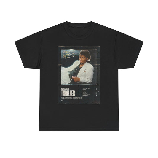 Thriller Vintage Album Cover T Shirt Vintage Unisex Heavy Cotton Tee